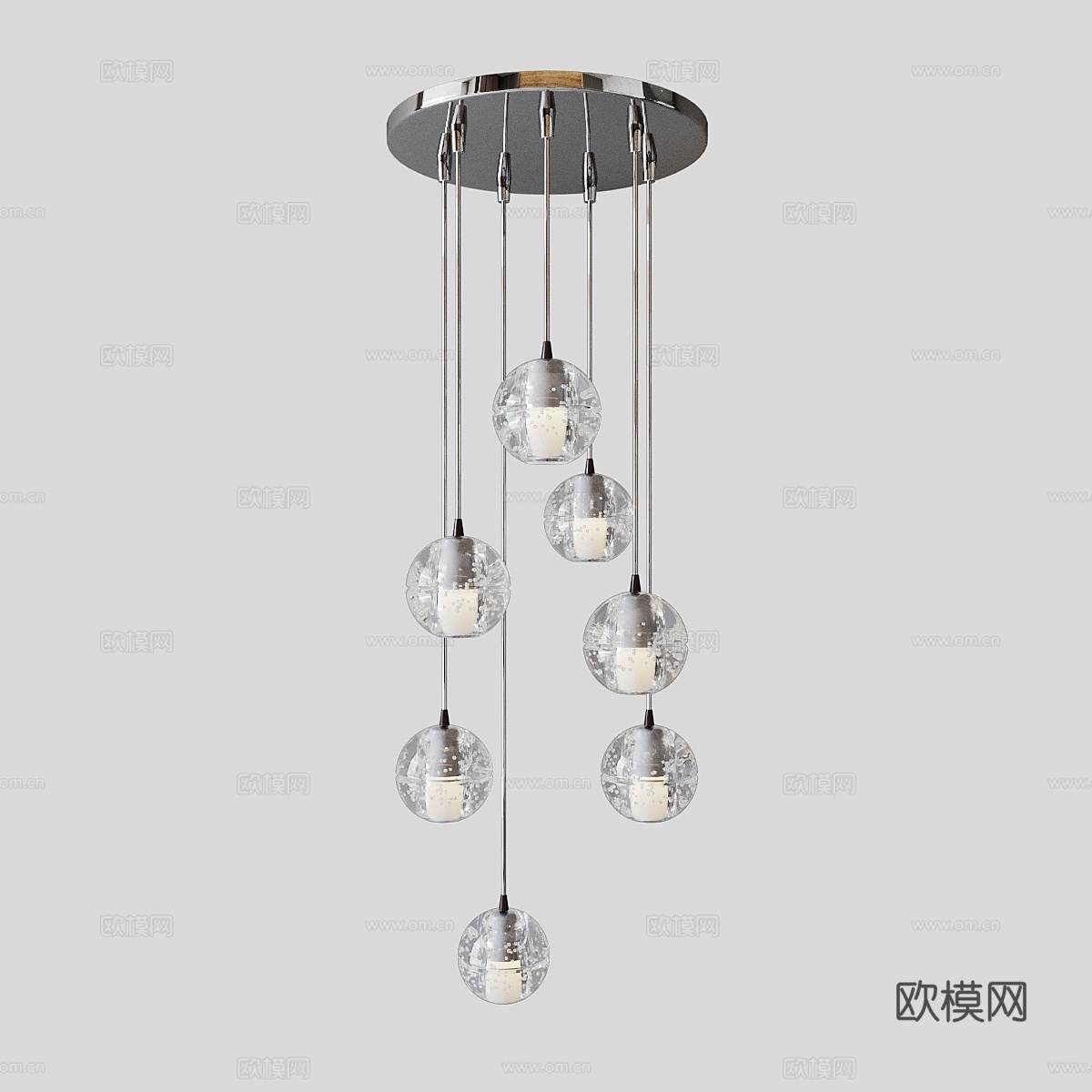 Bocci LED水晶玻璃球灯7（设计师：Omer Ar）3d模型下载