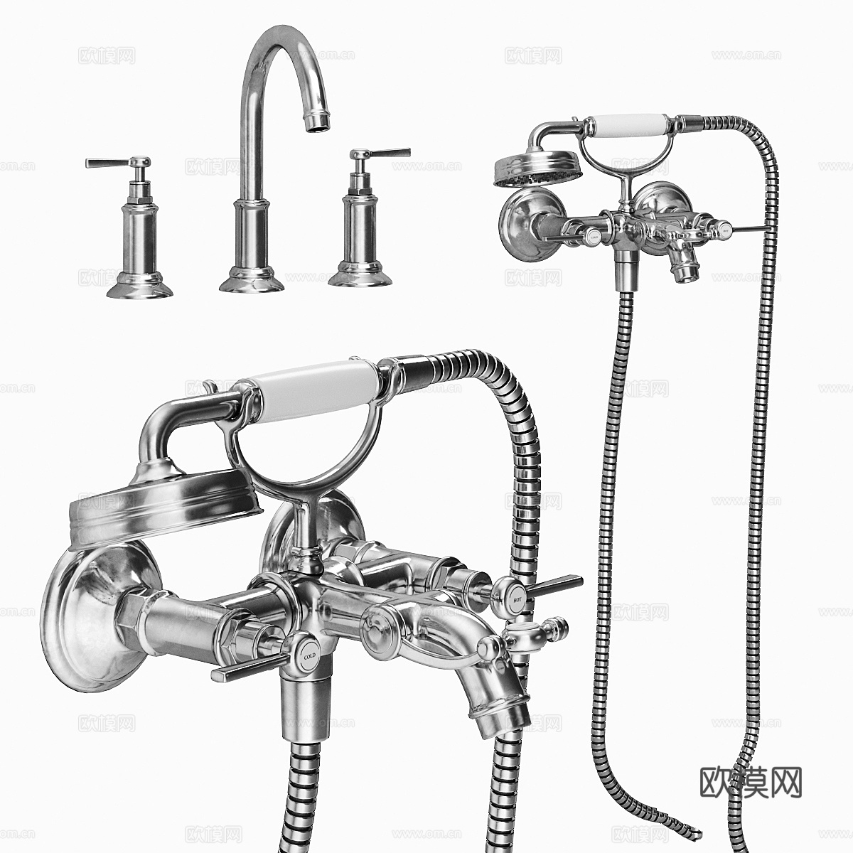 经典浴缸龙头3d模型下载
