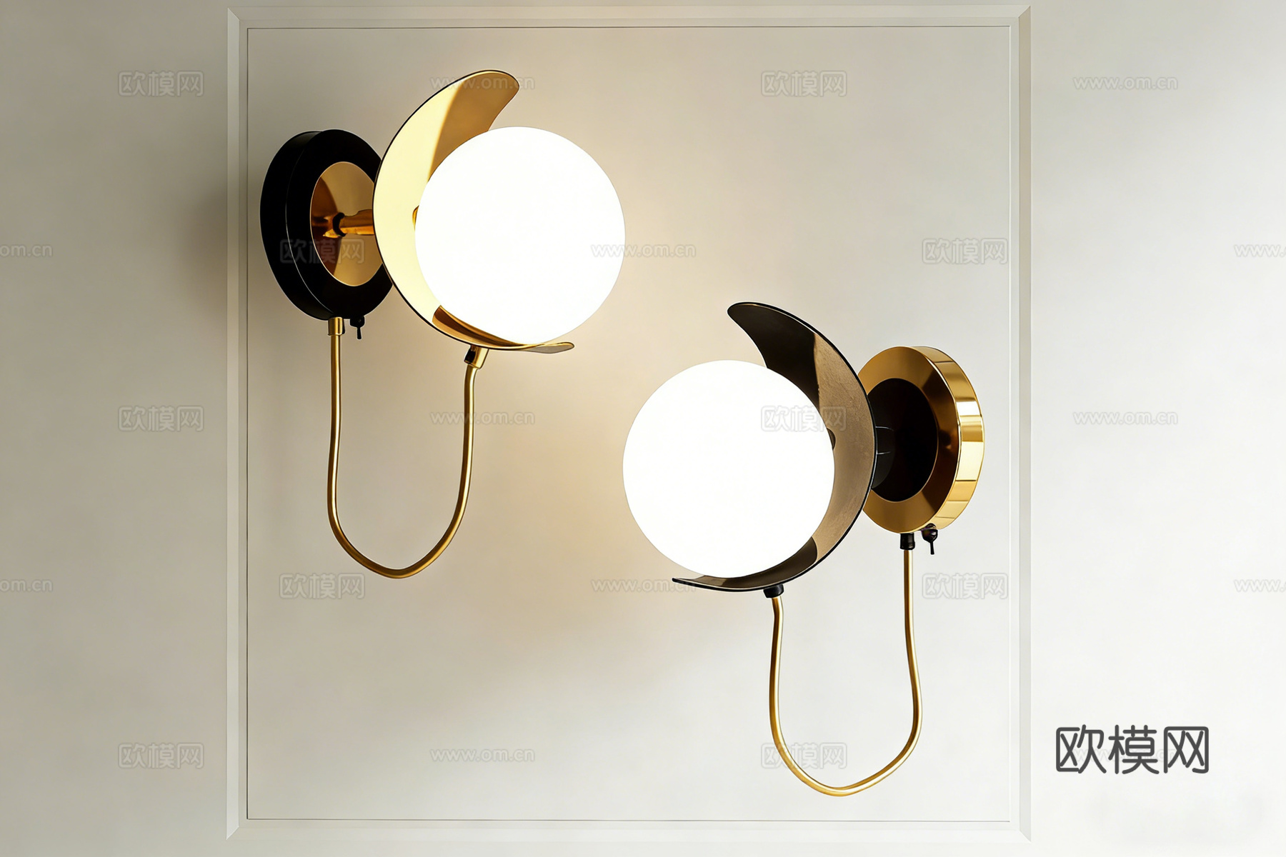 现代简约壁灯 轻奢壁灯 金色 装饰壁灯 球形灯罩su模型