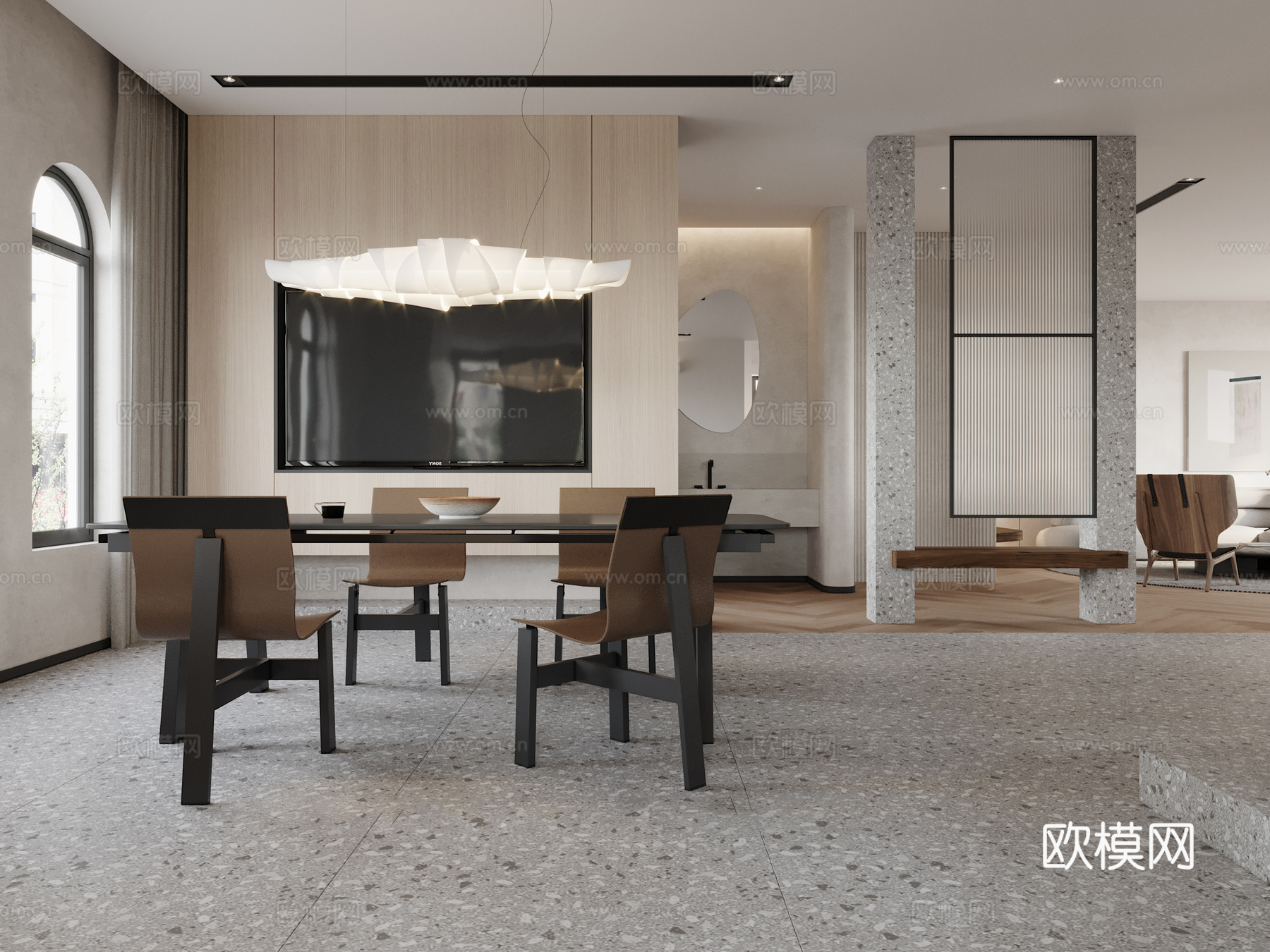 轻奢大平层 样板间 最新全套施工图 效果图合集cad施工图