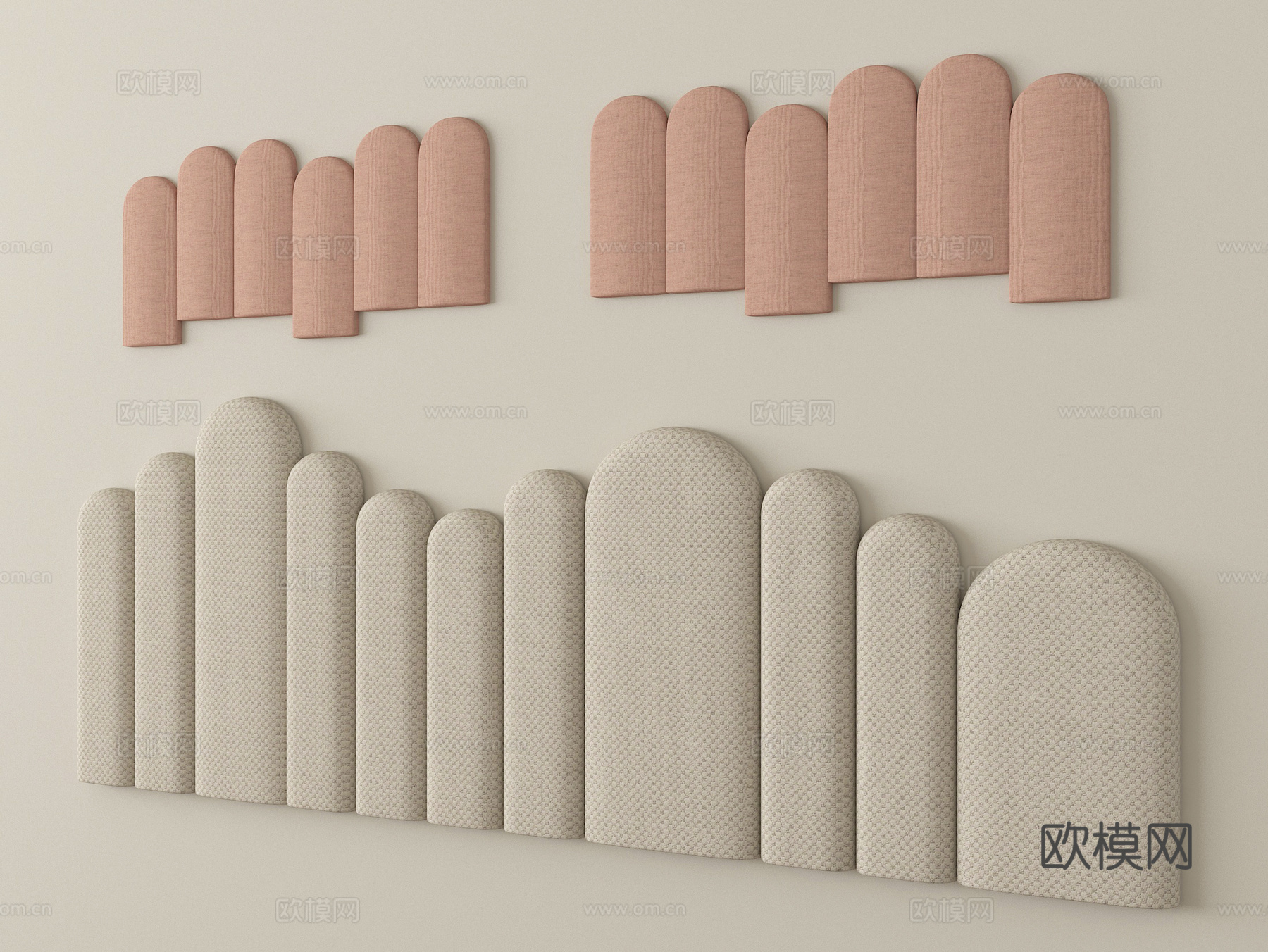 现代床靠背 床品 床头su模型