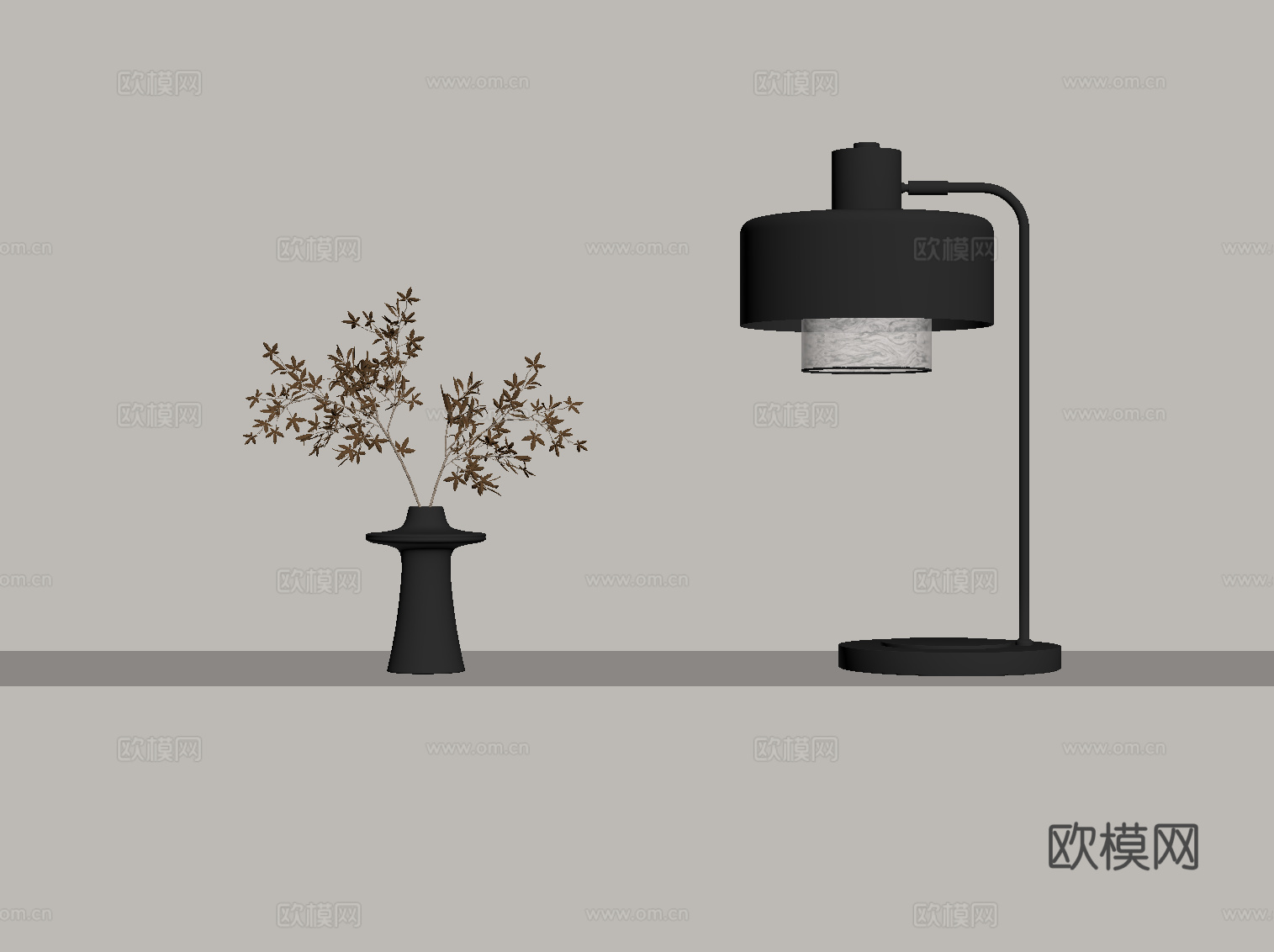 现代台灯su模型