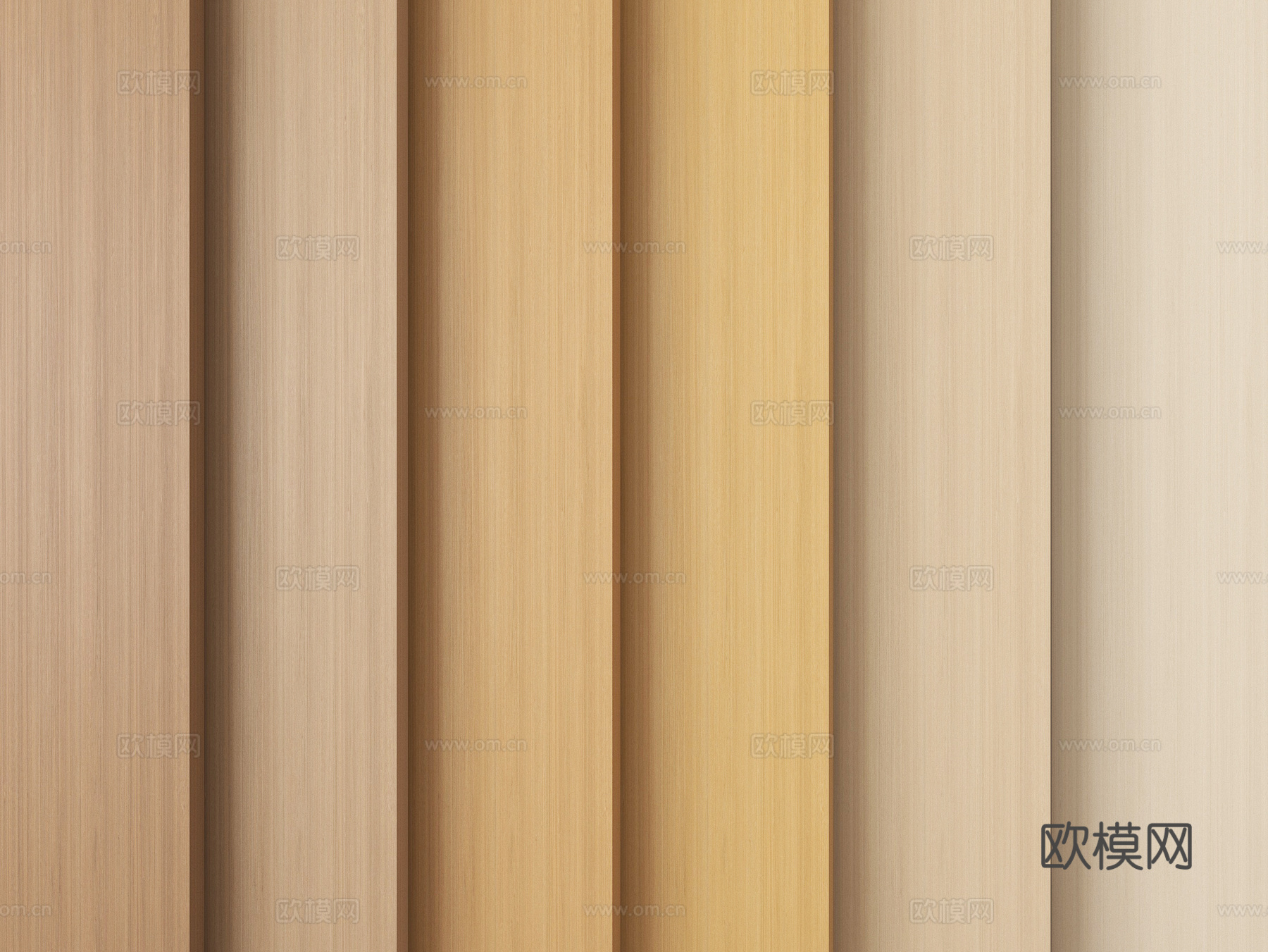 现代木饰面护墙板 木饰面背景墙su模型