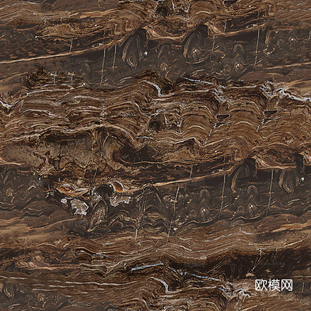 现代意式简约棕褐色大理石 奢石