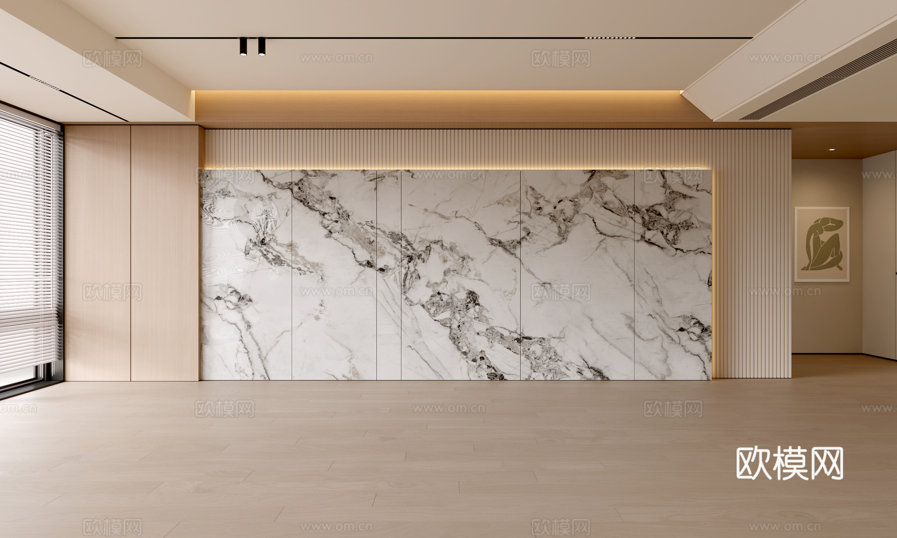 现代客厅 奶油客厅 沙发背景墙 客厅背景 奶油风背景墙su模型