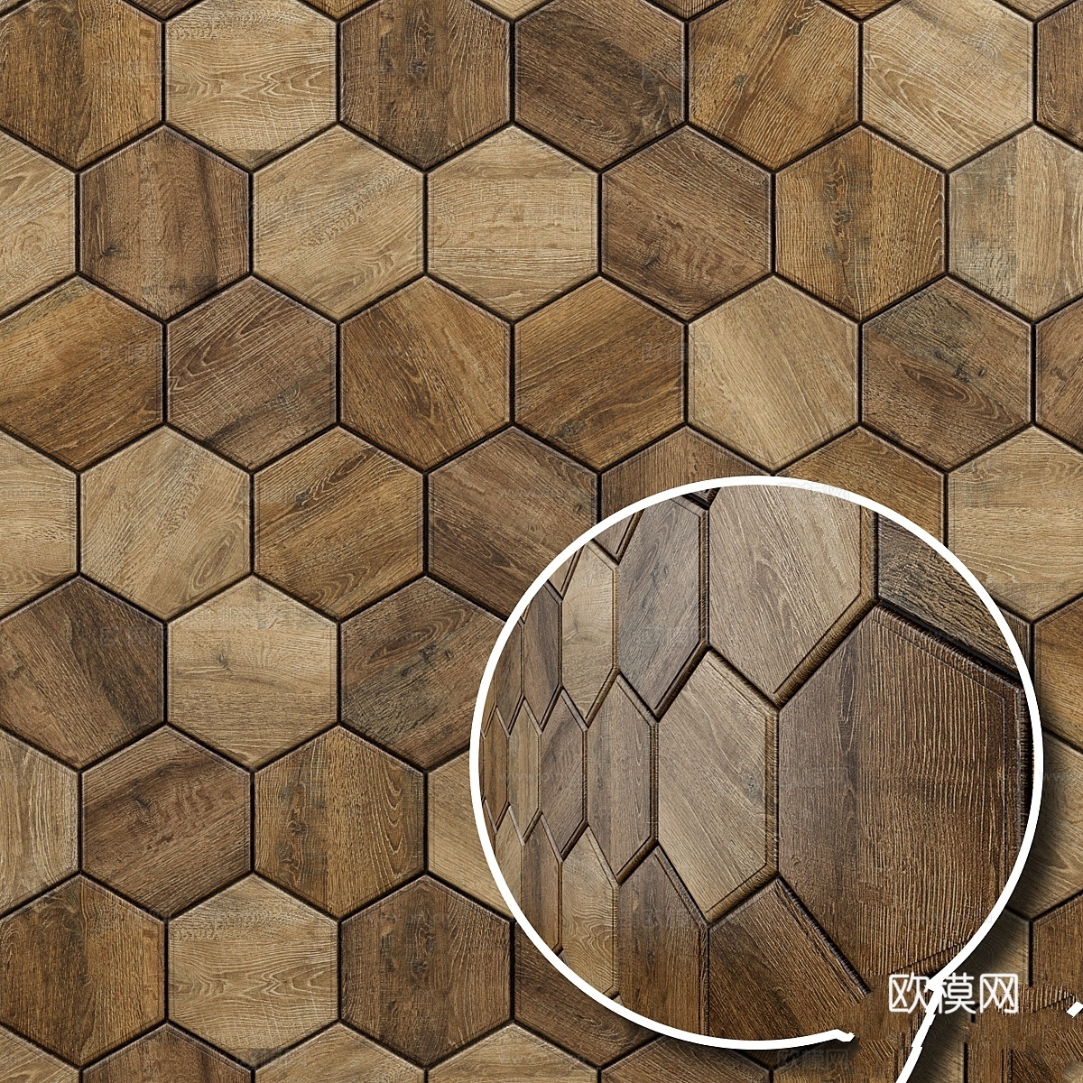 Karragach设计木质瓷砖3d模型下载