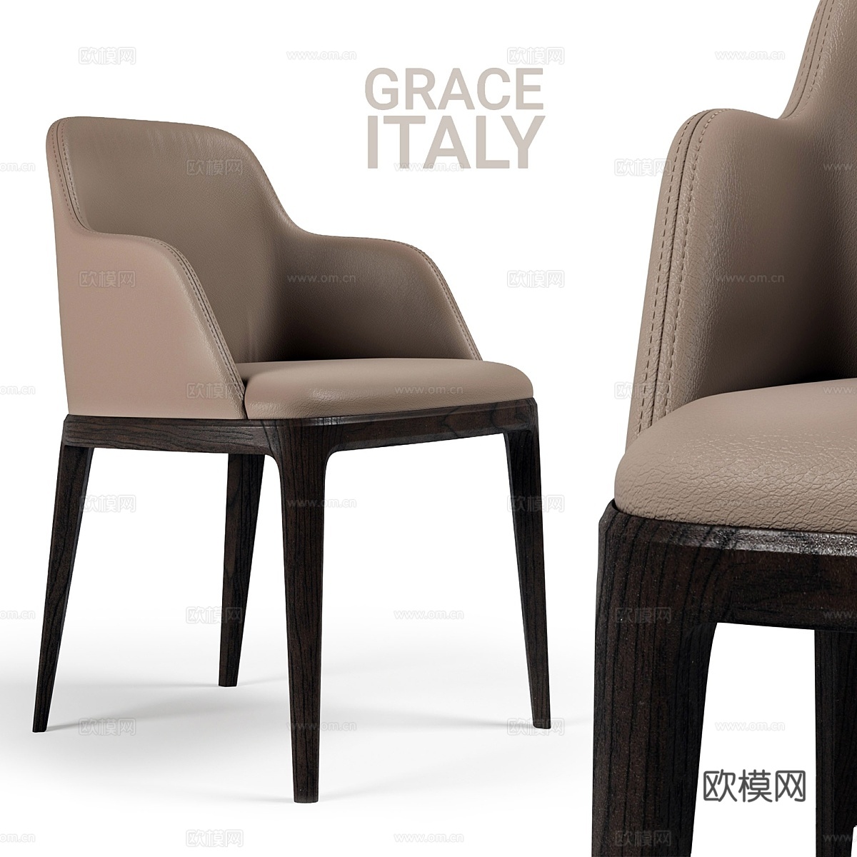 Poliform Grace 2米色椅3d模型下载