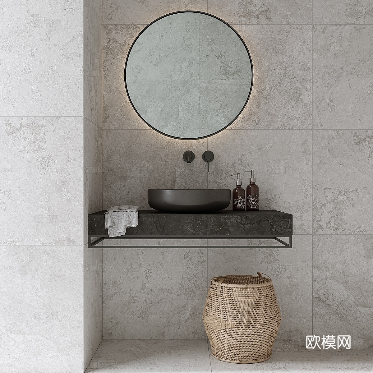 浴室套装013d模型下载