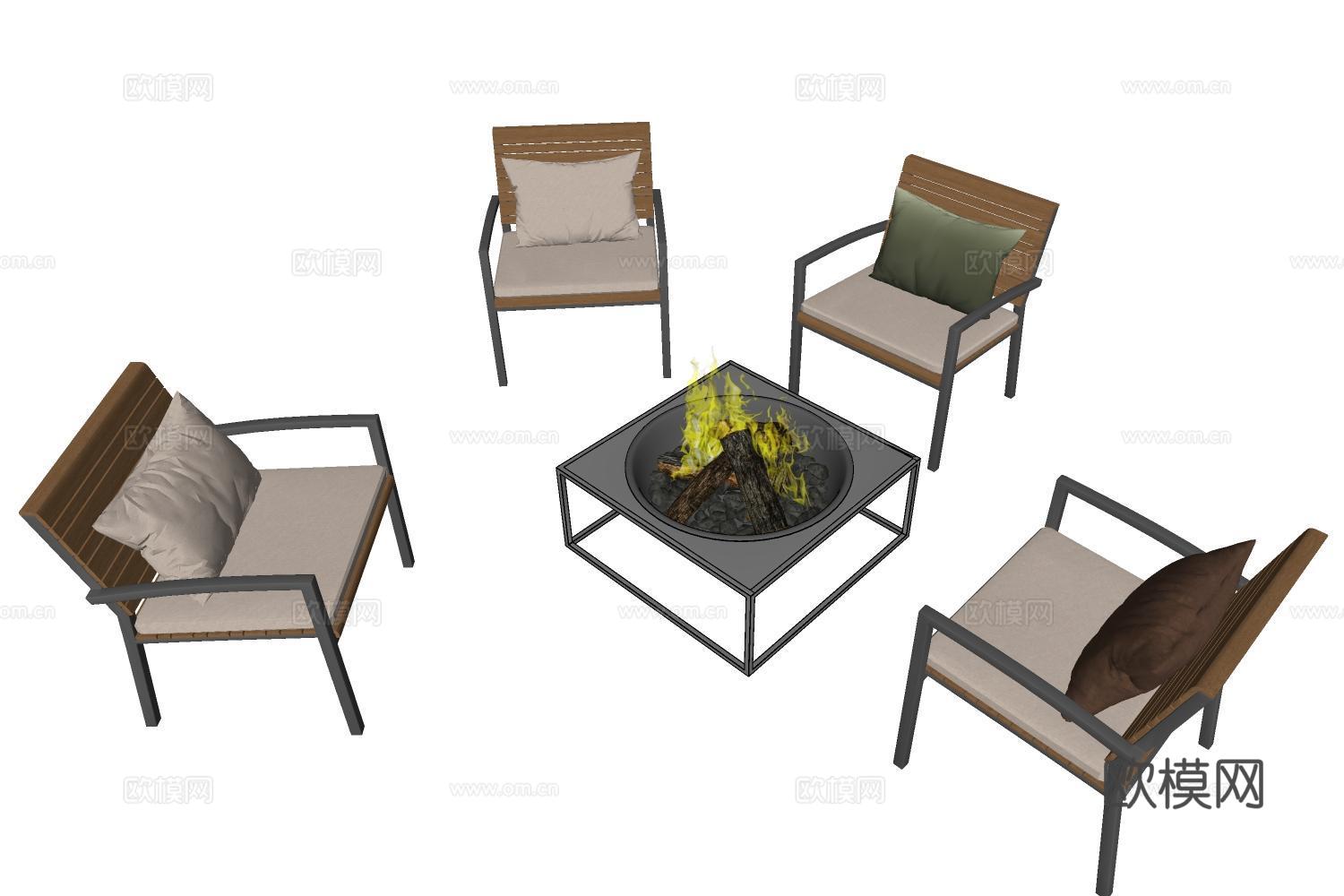 居家庭院su模型