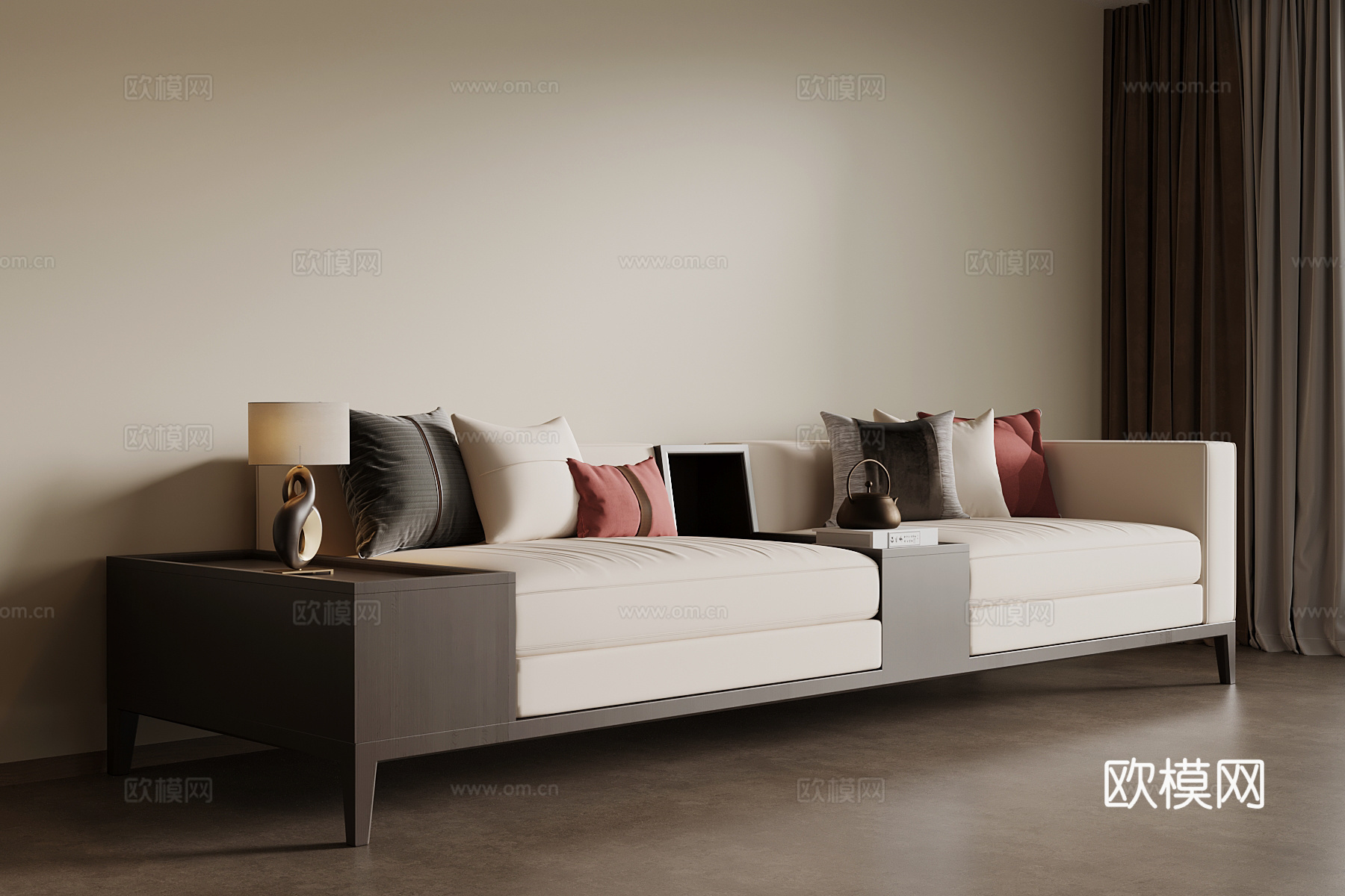 新中式多人沙发 休闲沙发3d模型下载