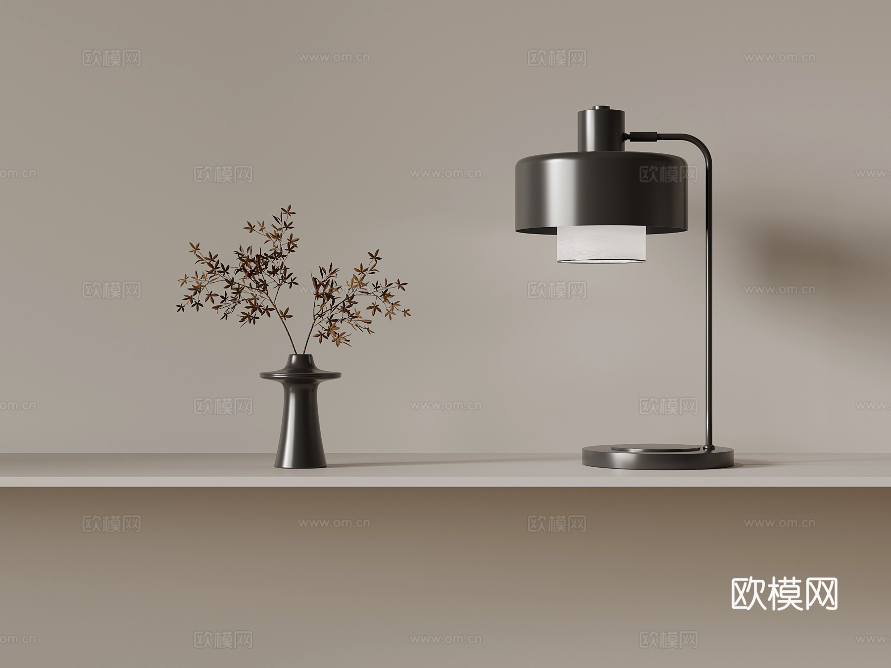 现代台灯su模型