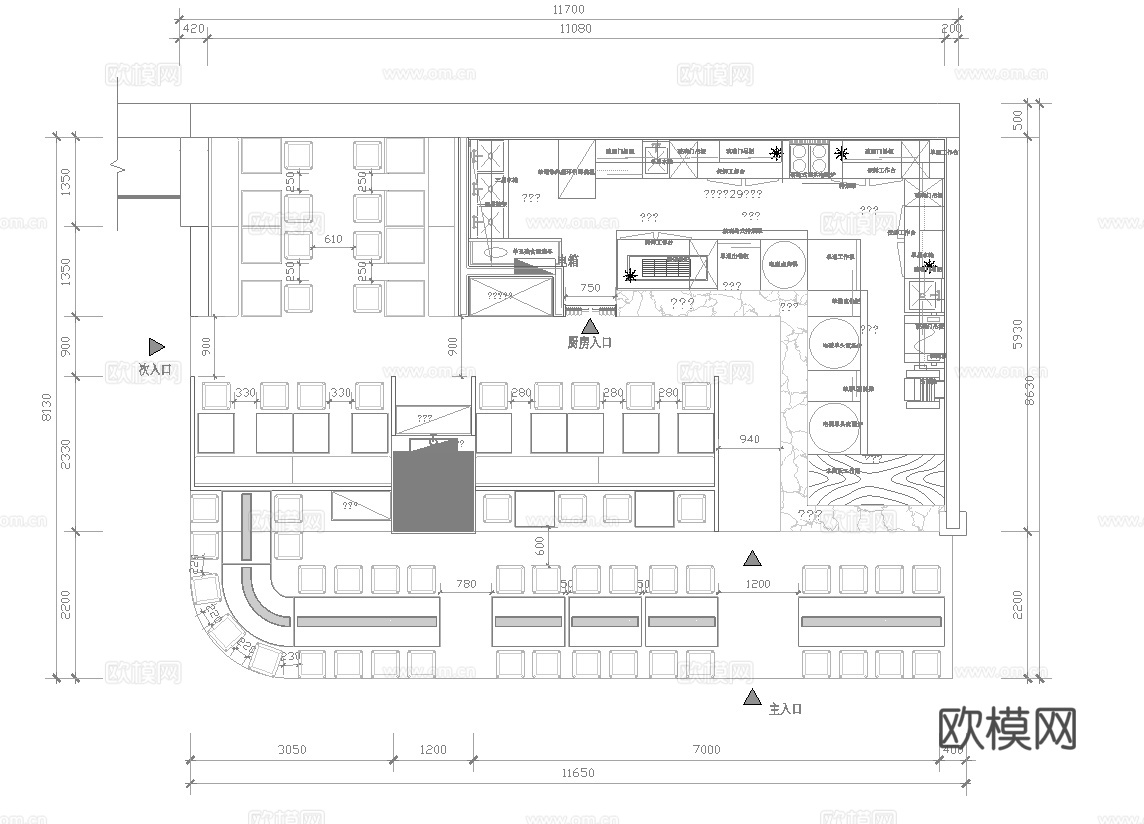 牛肉面馆 最新全套施工图 合集cad施工图