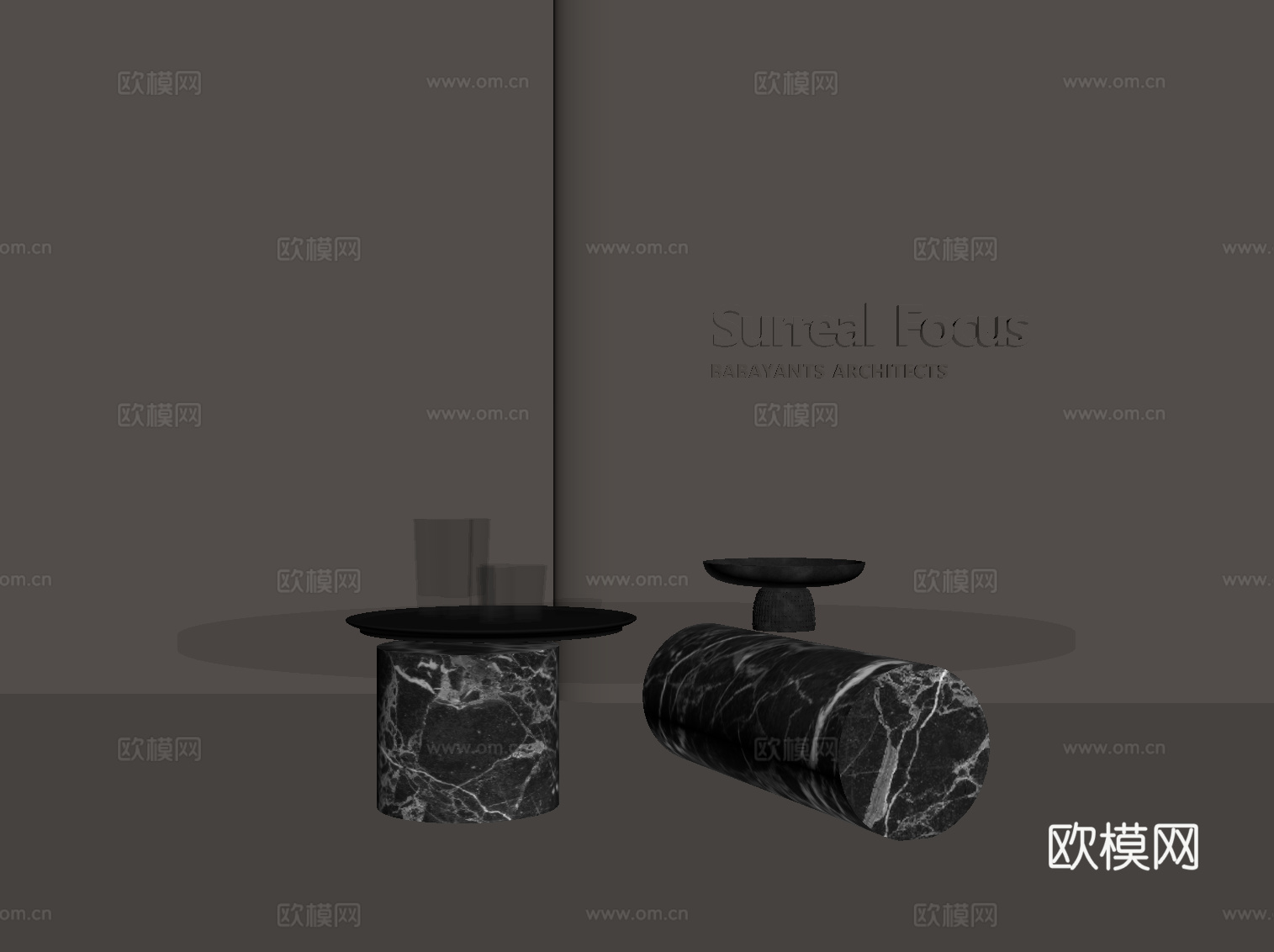 意式茶几su模型