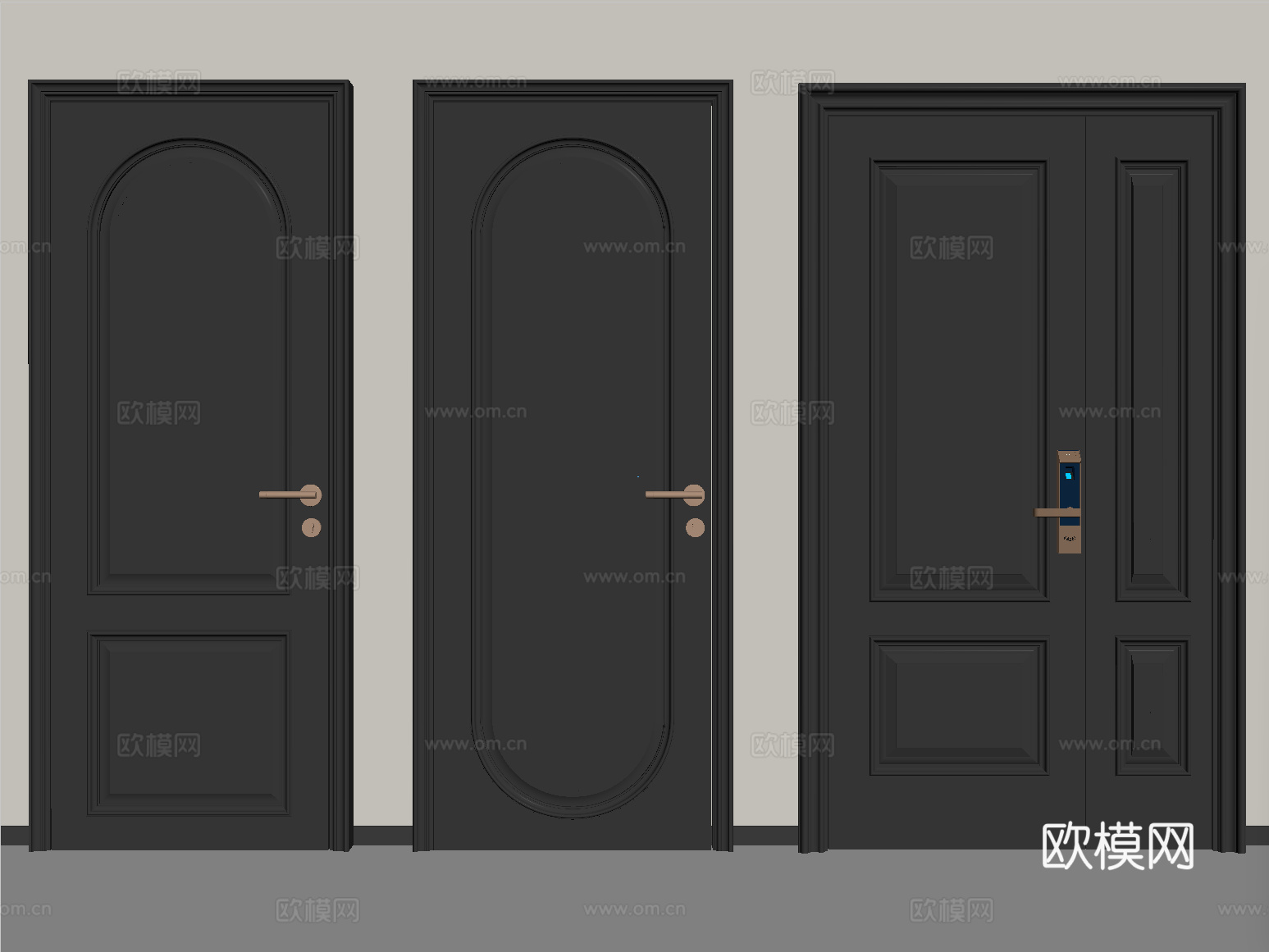 法式单开门 字母门 卧室门 平开门su模型