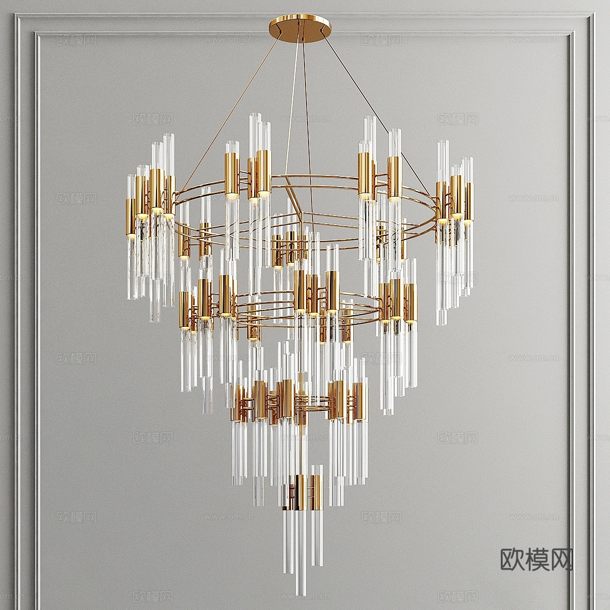 瀑布吊灯3d模型下载