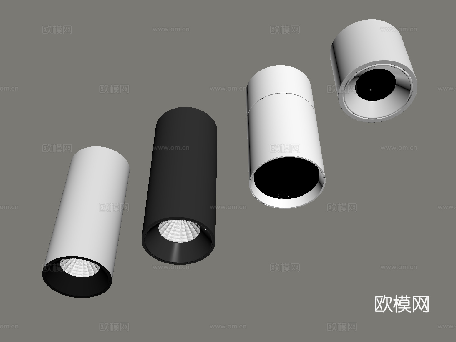 现代筒灯射灯 明装射灯su模型