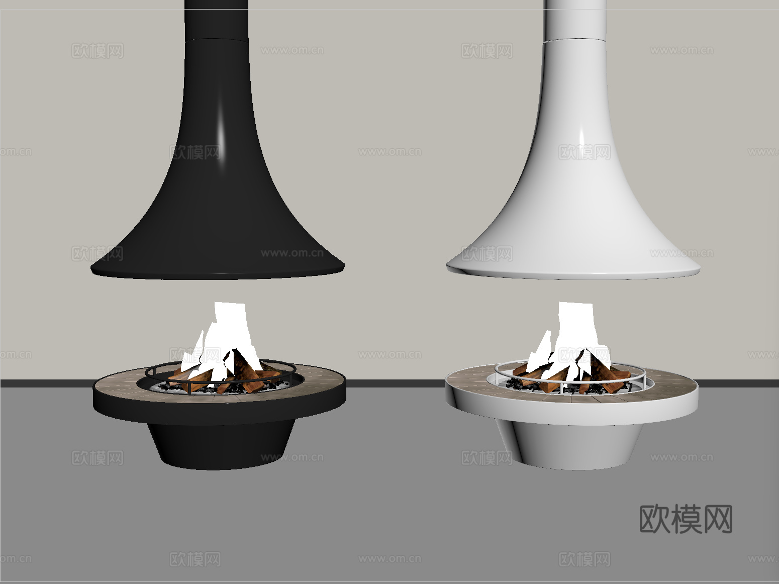 现代壁炉火炉 电子壁炉su模型