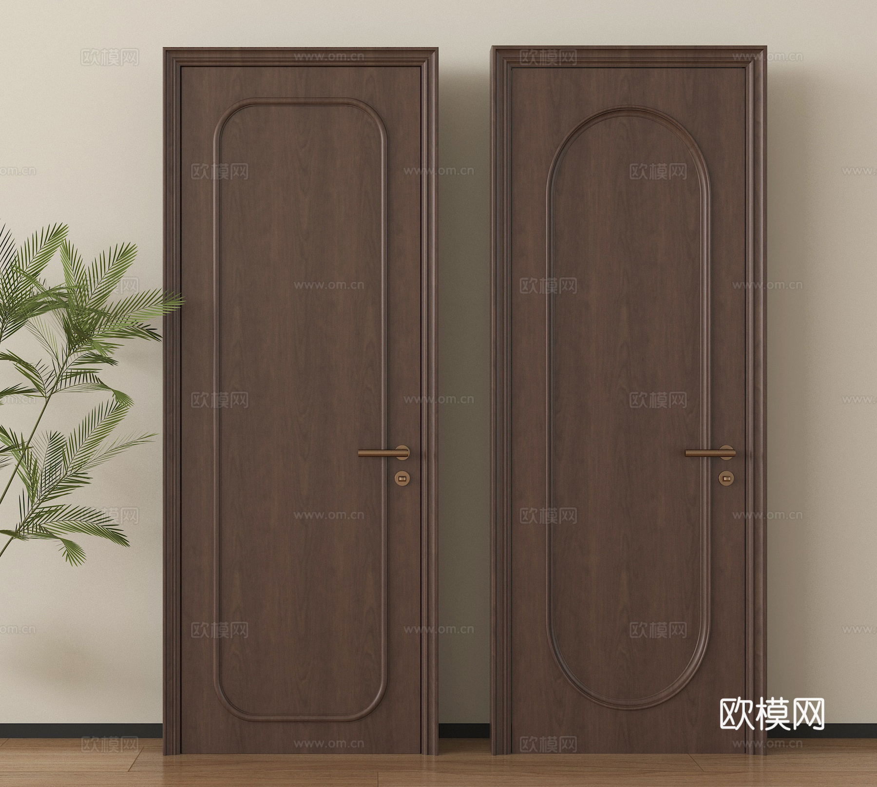 中古单开门 木门 木单开门 卧室门su模型