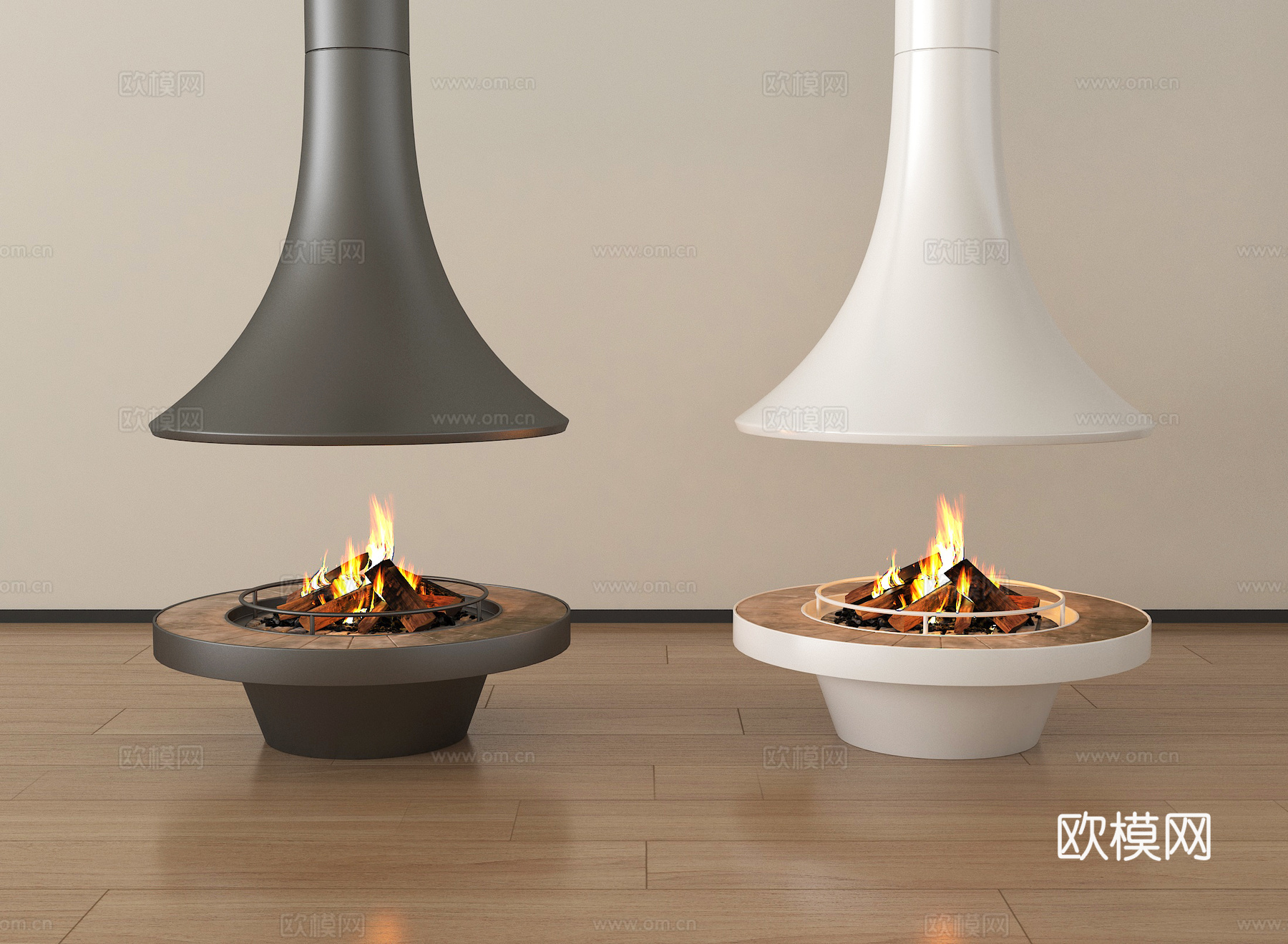现代壁炉火炉 电子壁炉su模型