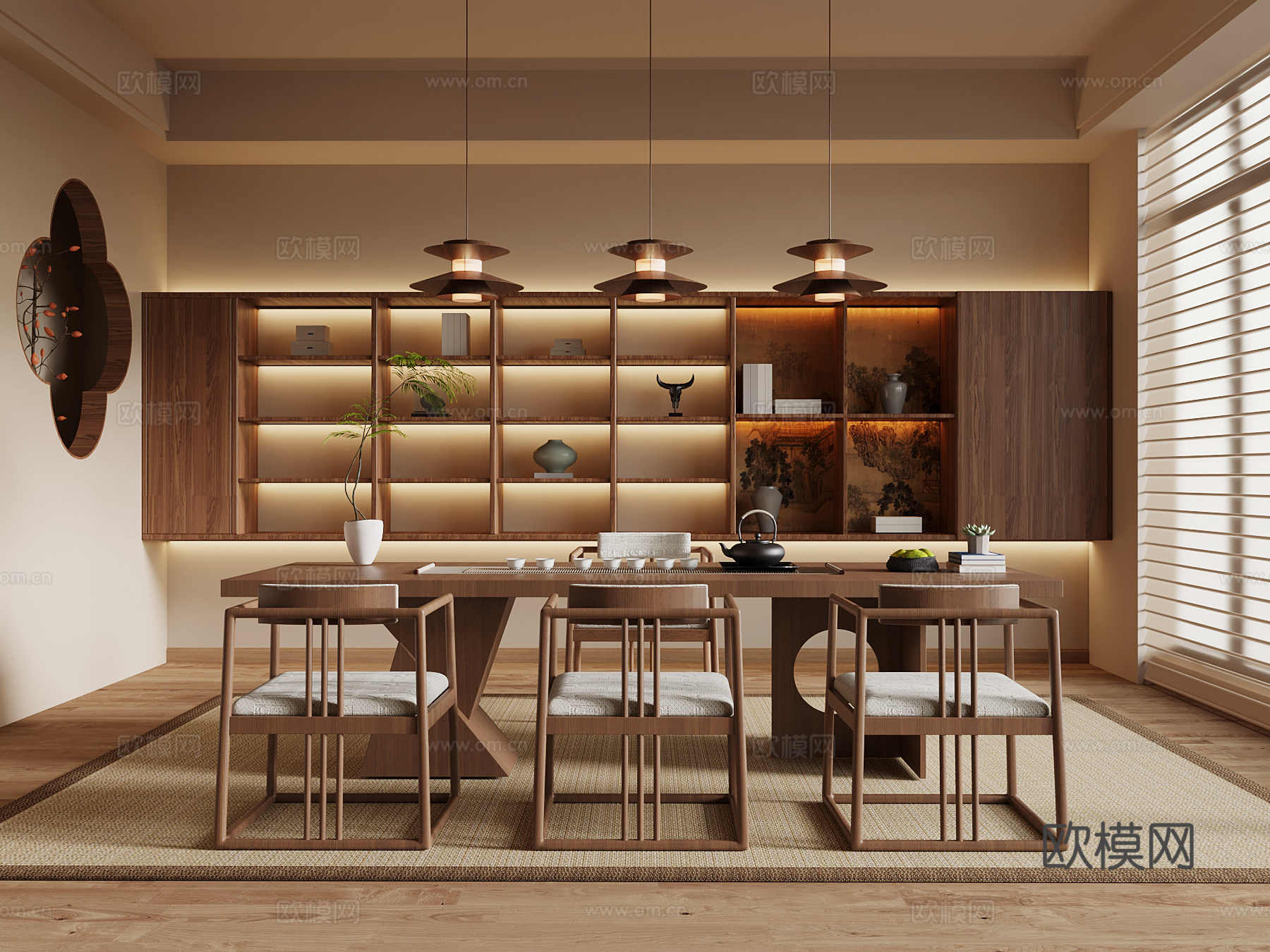 新中式茶室3d模型下载