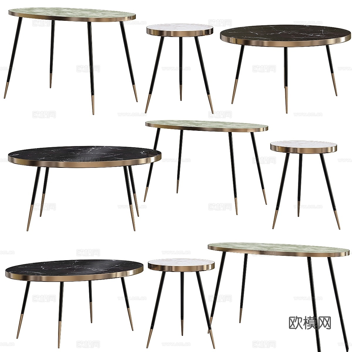 Minotti大理石边桌3d模型下载