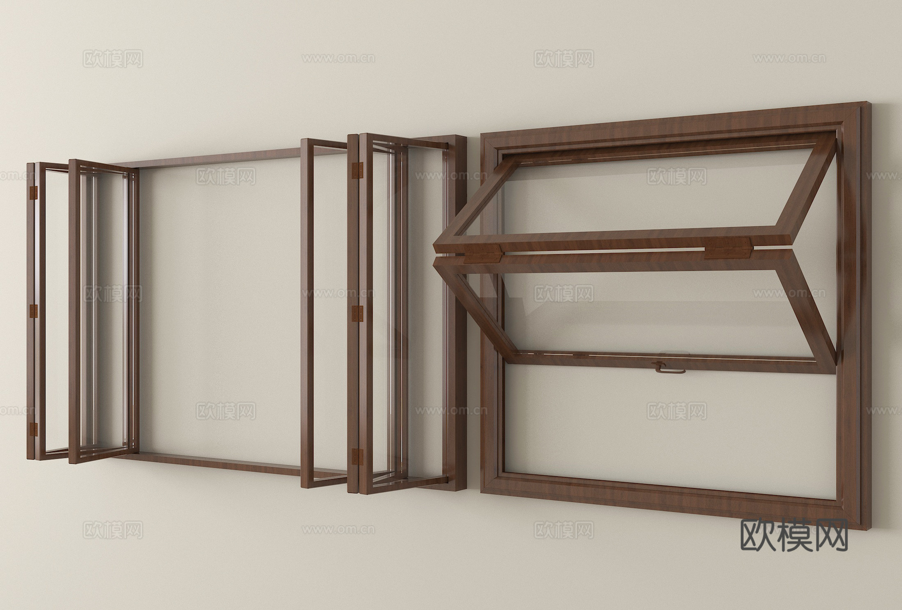 现代折叠窗 上下折叠窗 窗户 门面门头su模型