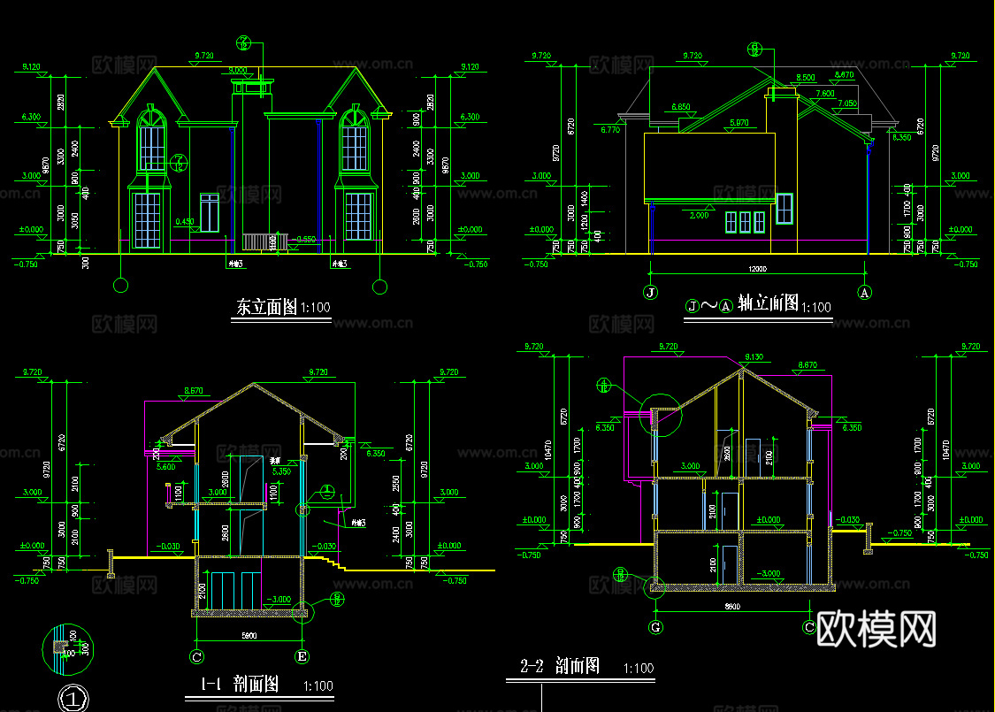150套自建房别墅CAD图纸2026最新整理合集cad施工图