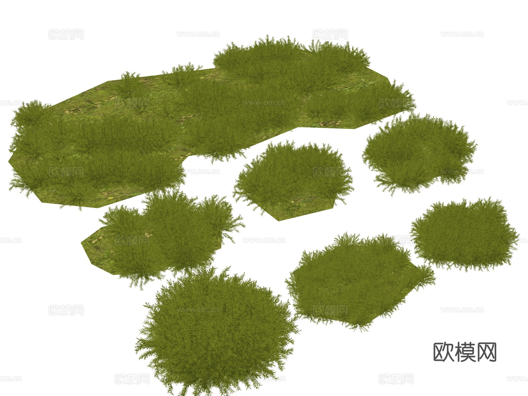 苔藓 草地 地被 植物球 灌木 苔藓组合 现代苔藓su模型