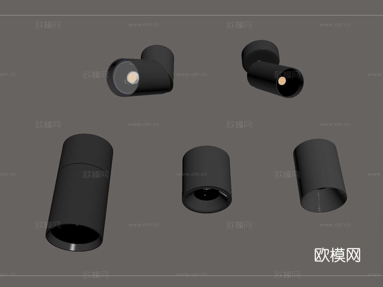 现代筒灯射灯 明装射灯 转向式su模型