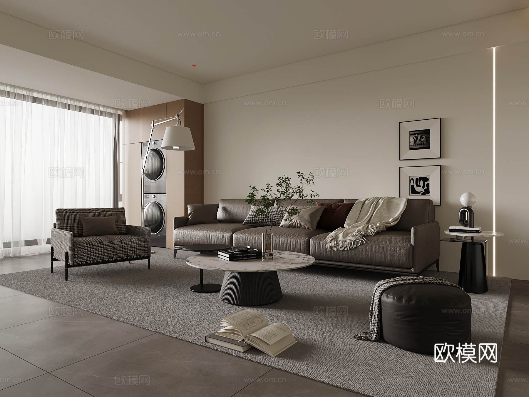 现代客厅su模型