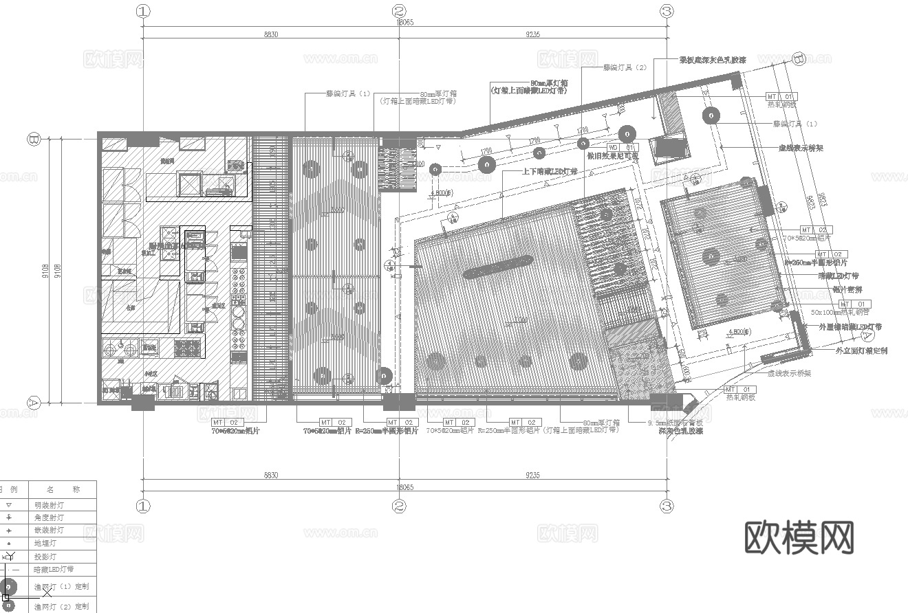 面馆  最新全套施工图 效果图合集cad施工图
