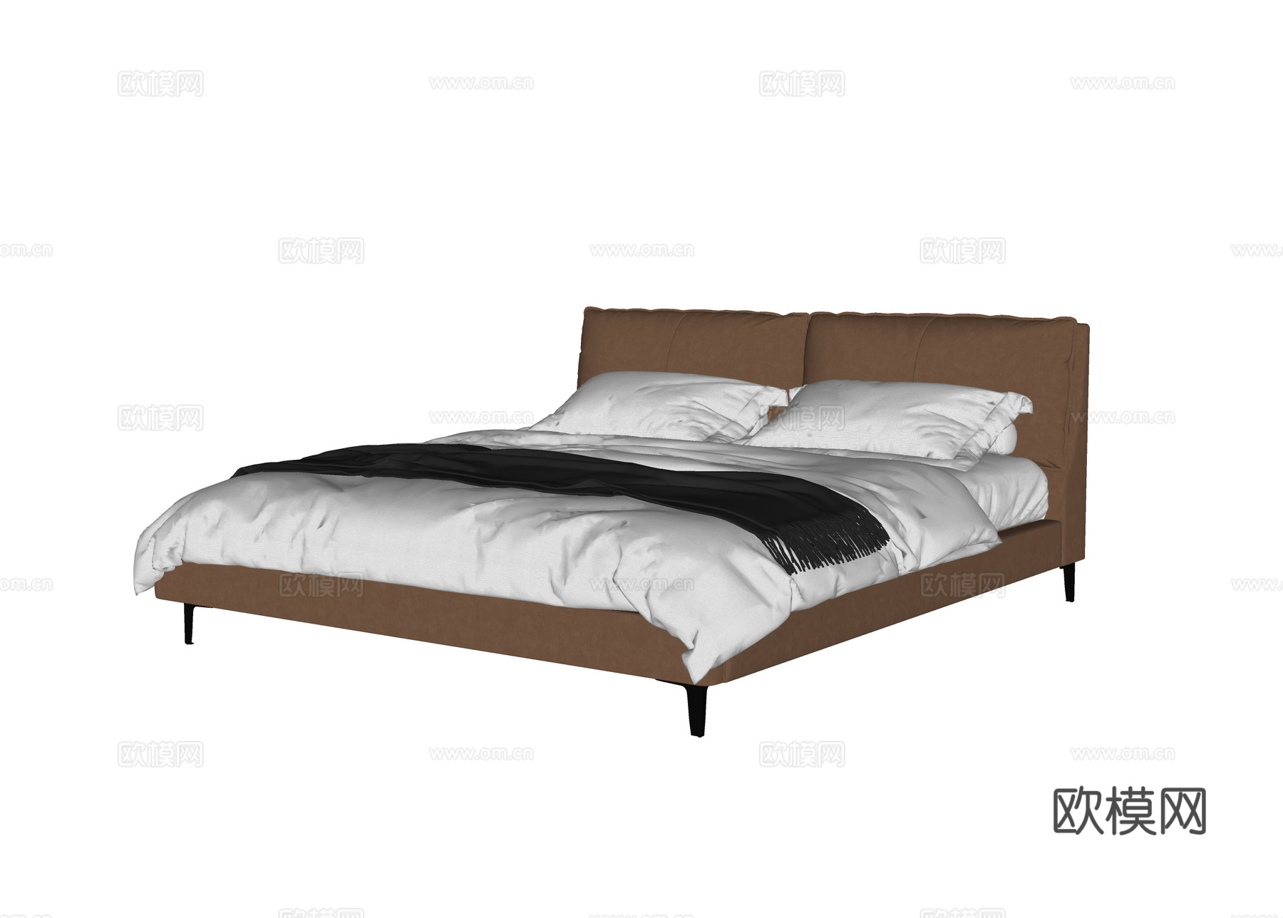 现代双人床 单人床 儿童床su模型