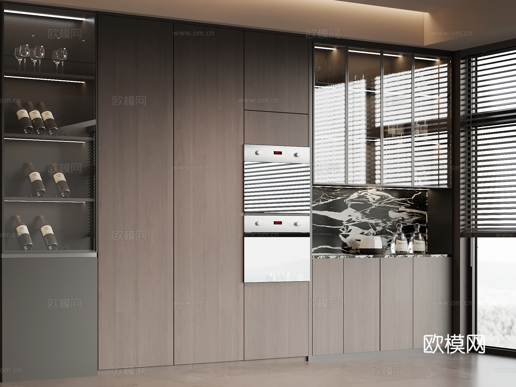 意式酒柜 餐边柜su模型