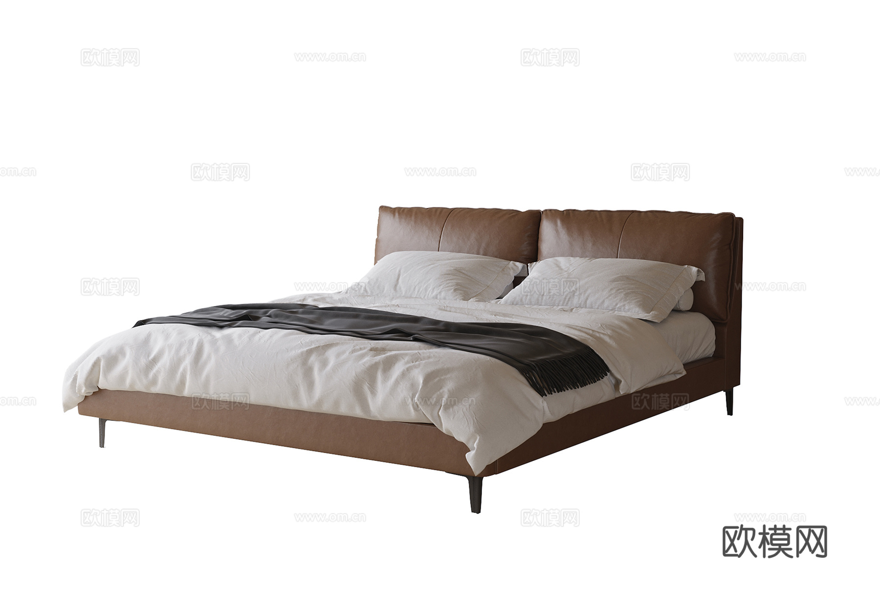 现代双人床 单人床 儿童床su模型