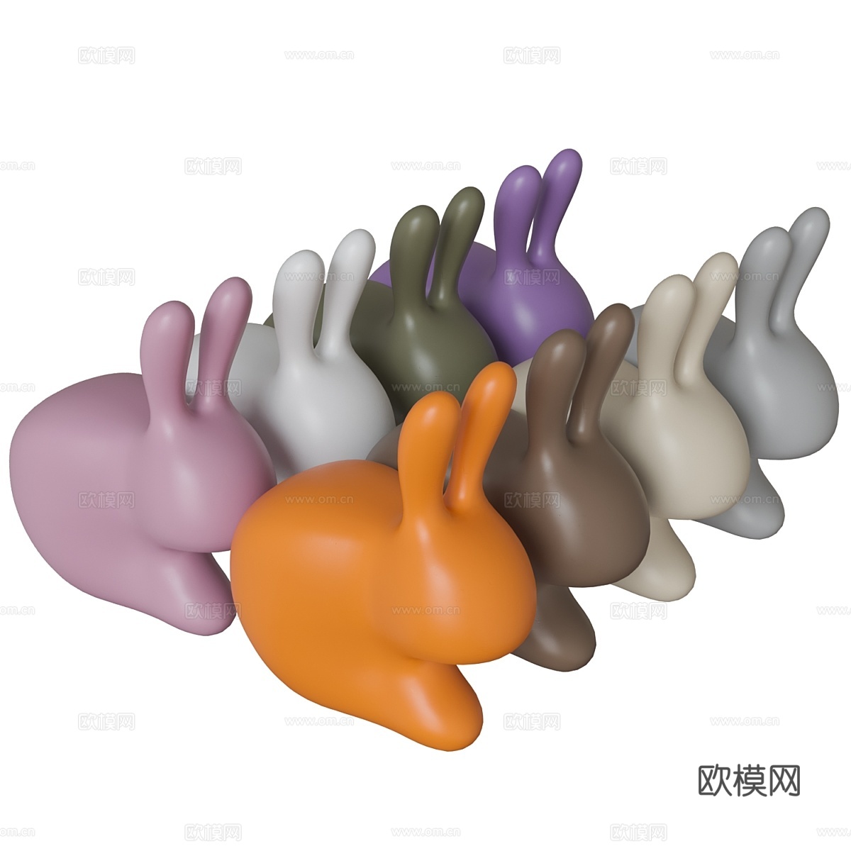 绒面兔椅3d模型下载