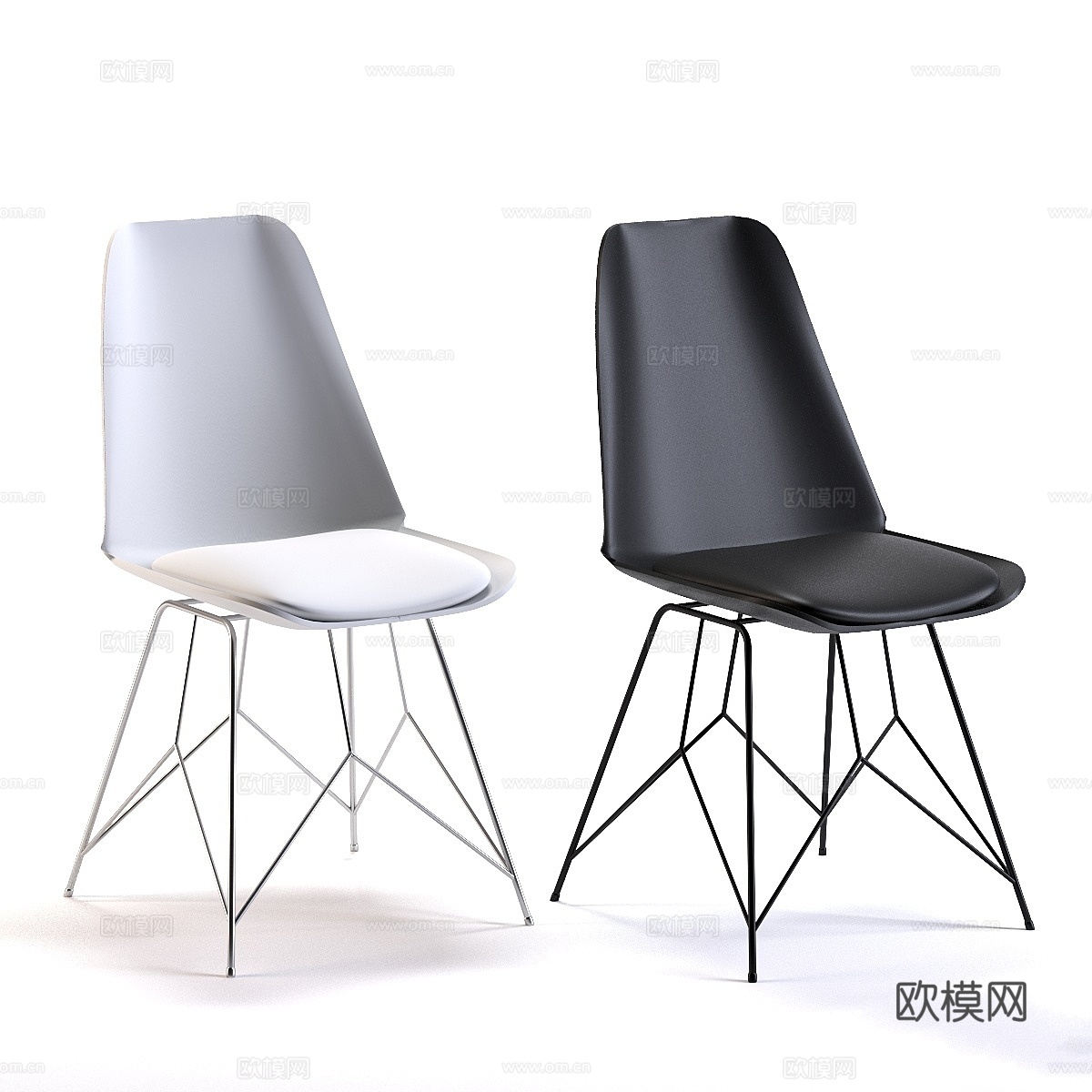 黑白线条椅3d模型下载