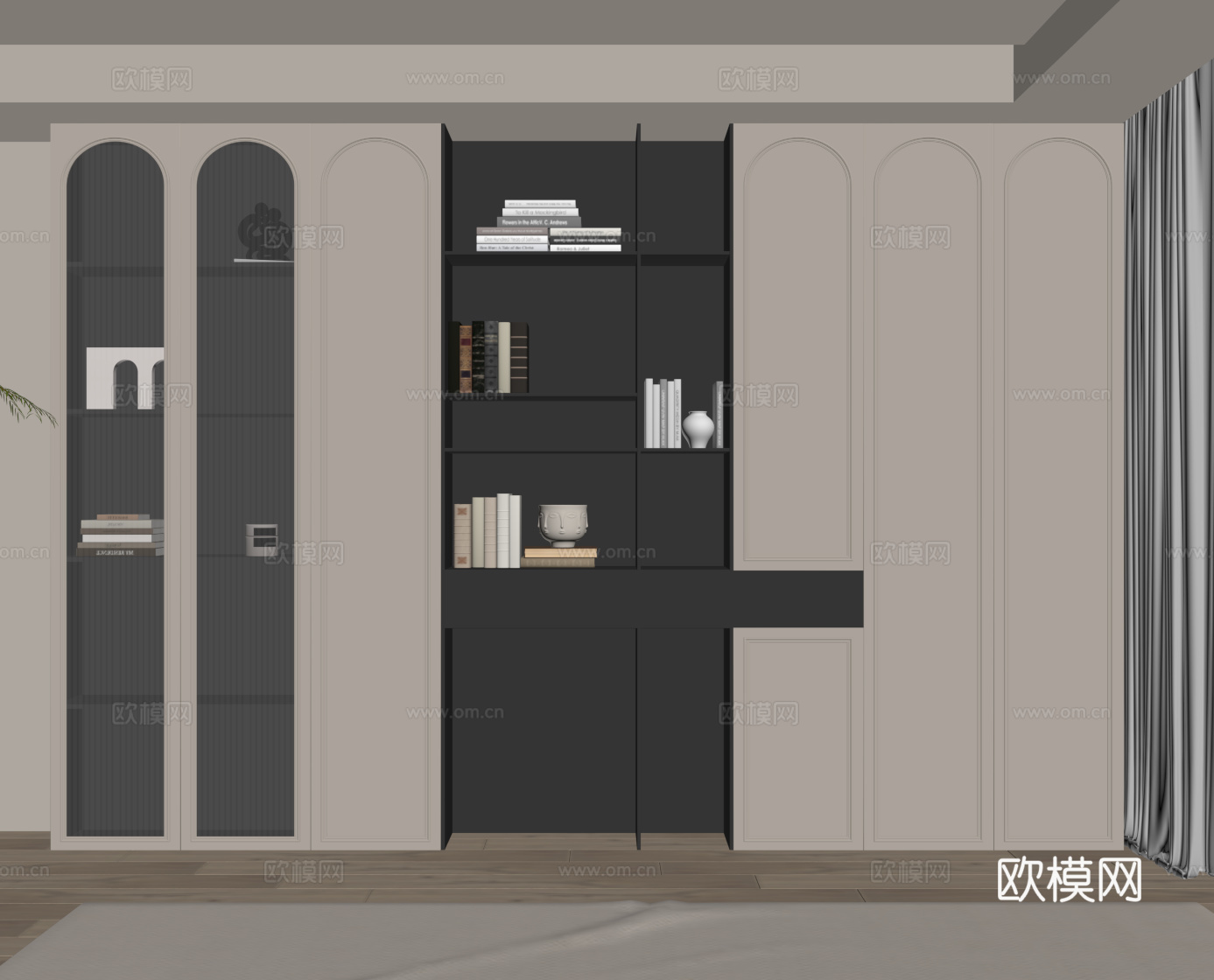法式复古风书柜su模型