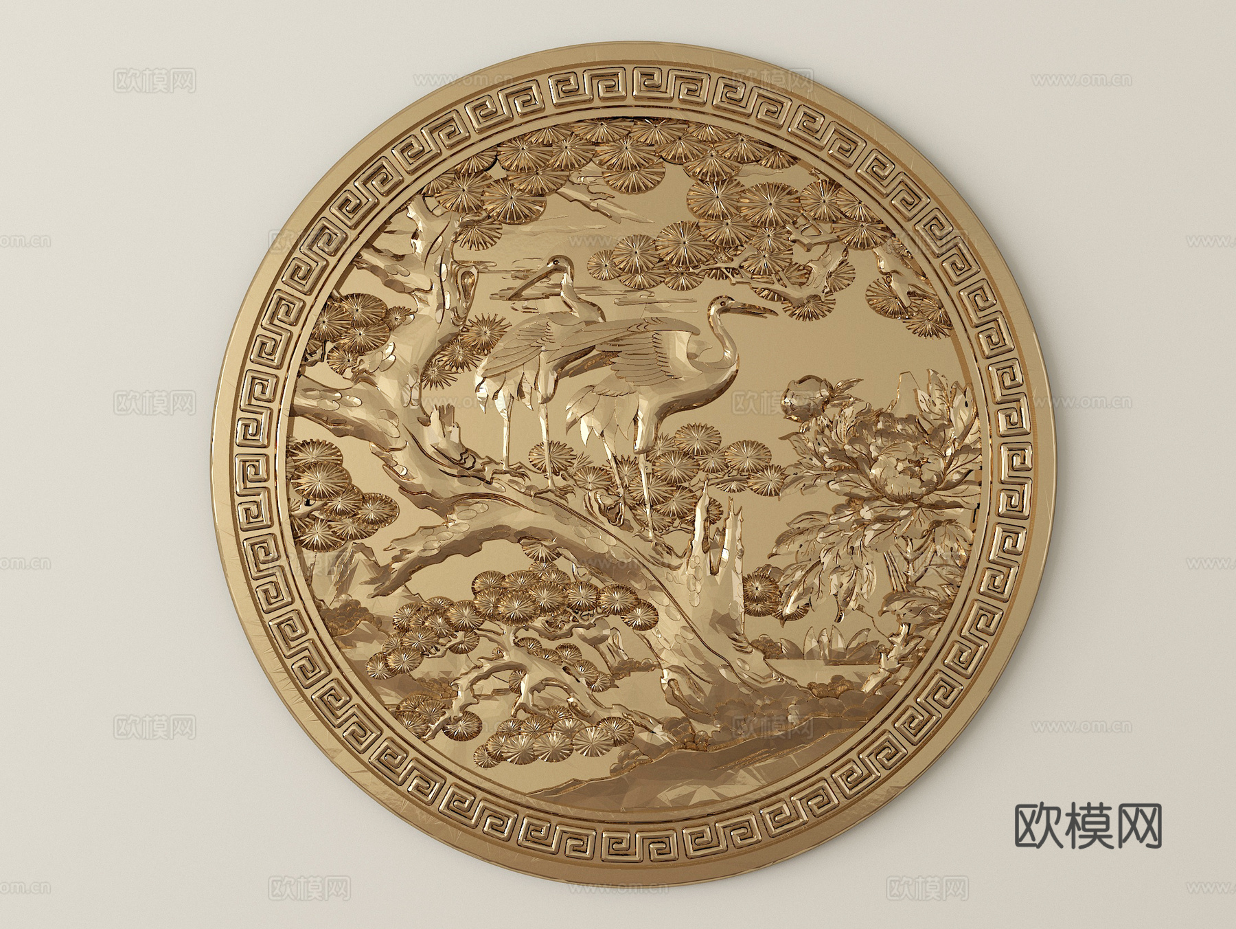 中式镂空浮雕 雕花 浮雕su模型