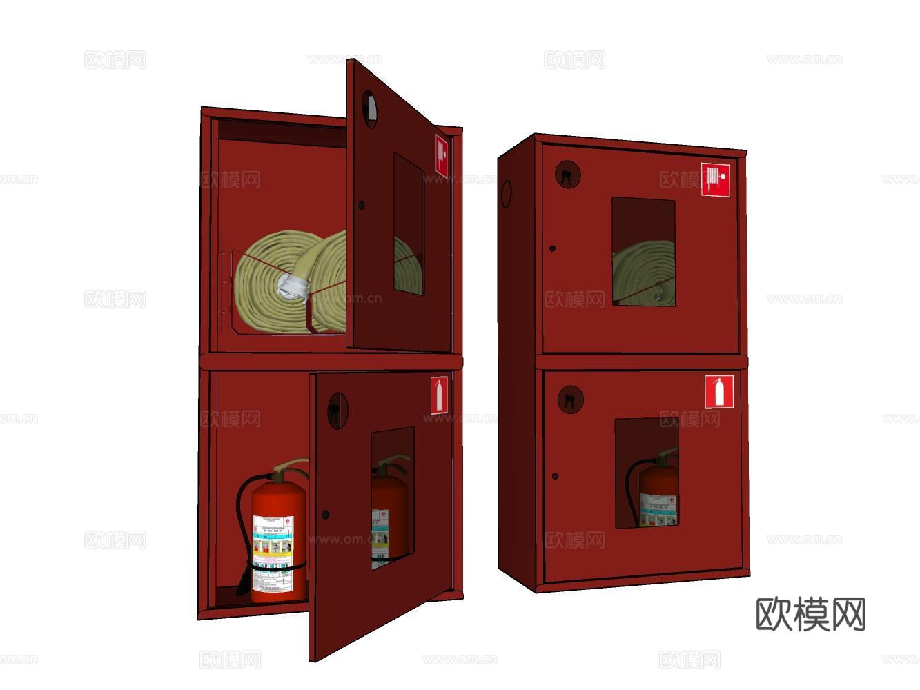 消防柜消防栓灭火器su模型