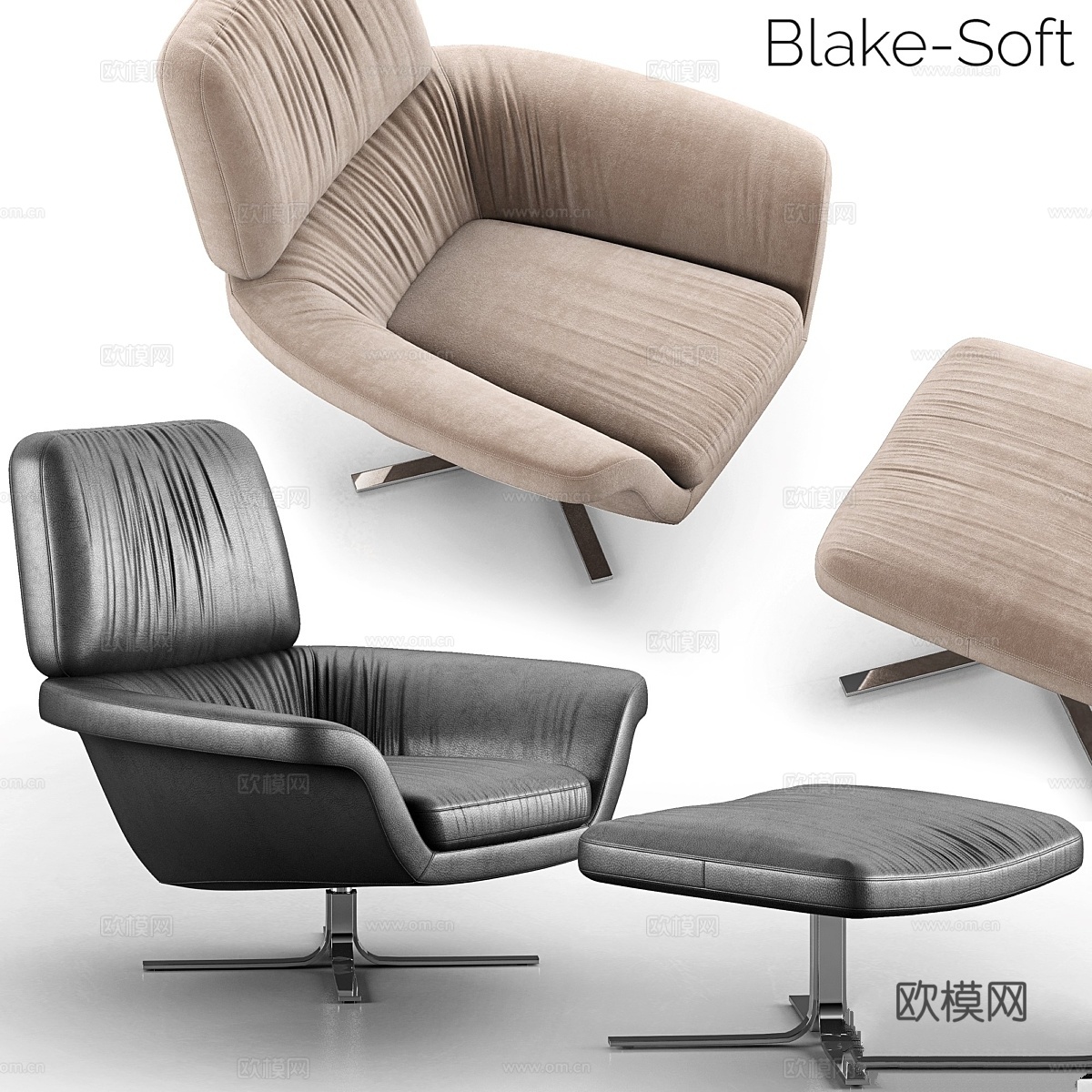 Minotti Blake软扶手椅3d模型下载