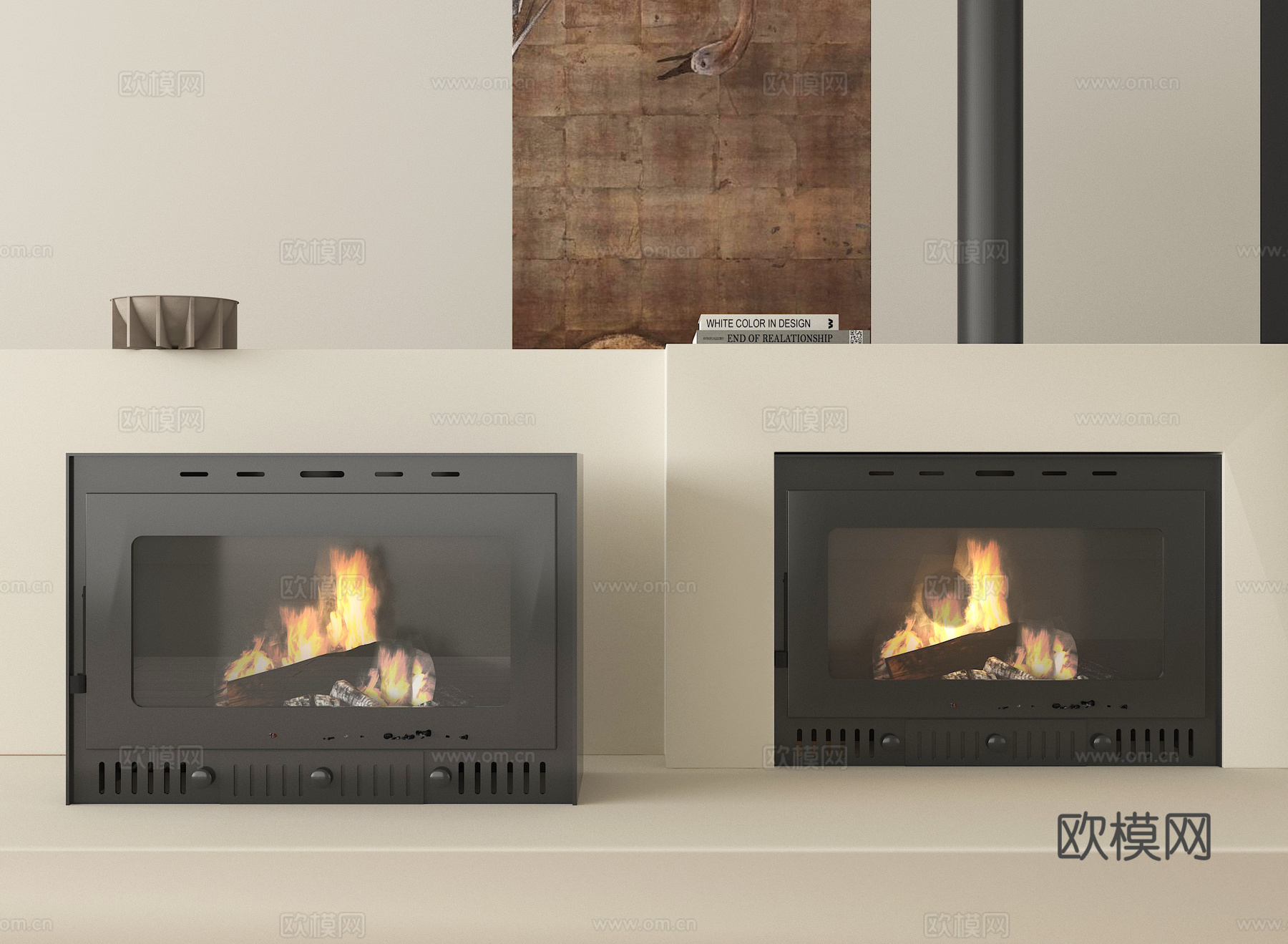 现代壁炉 装饰壁炉 电子壁炉su模型