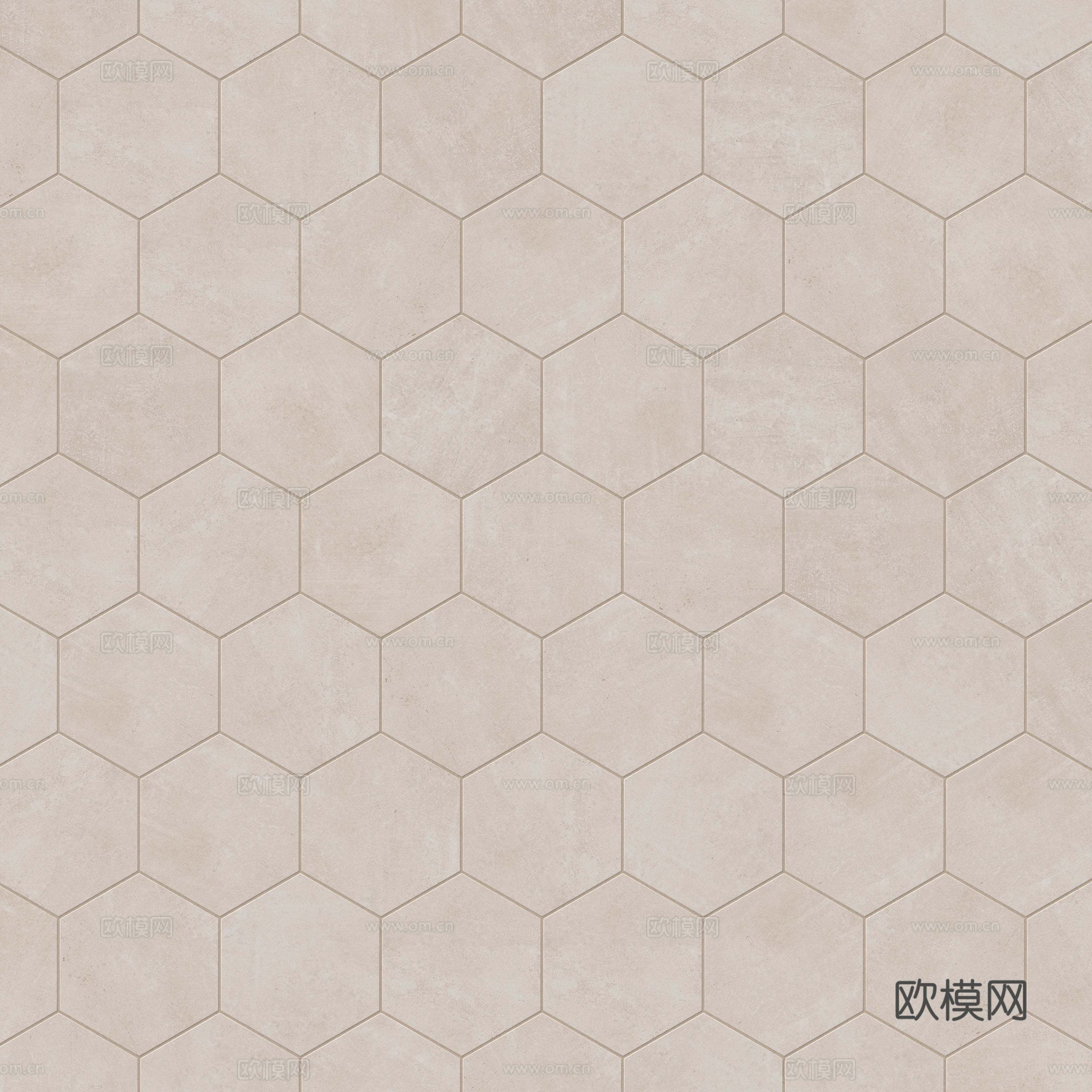 法式奶油六边形咖色 艺术砖