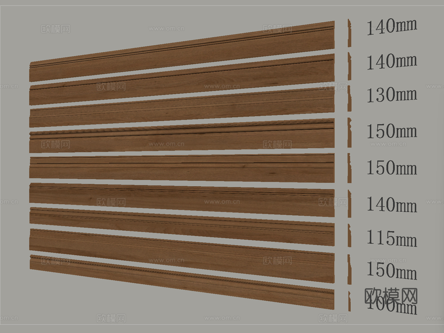 现代踢脚线 实木踢脚线 腰线su模型su模型