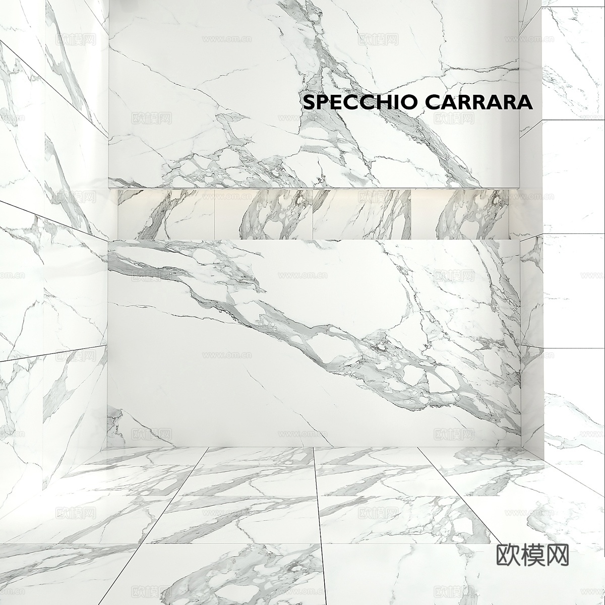 图巴津单体卡拉拉镜面大理石3d模型下载