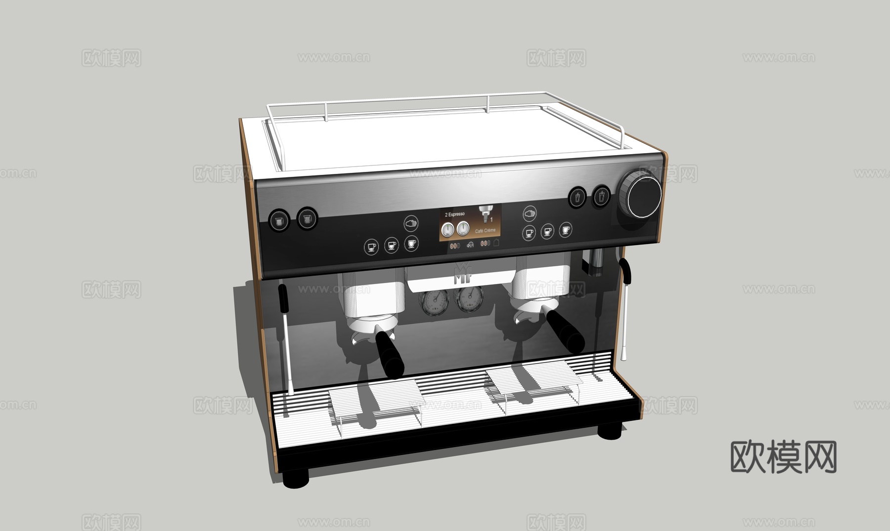 现代专业咖啡机su模型