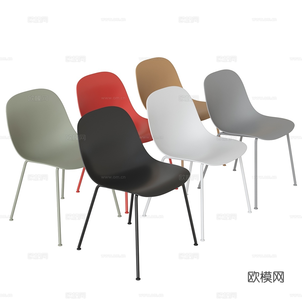 Fiber边椅3d模型下载