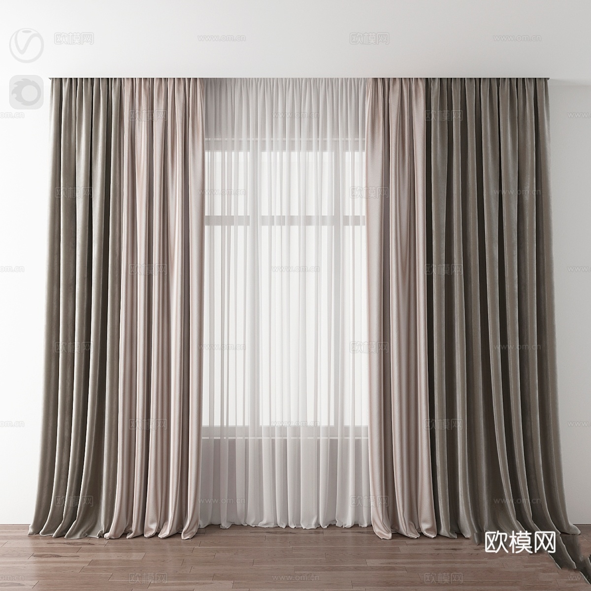 窗帘3d模型下载