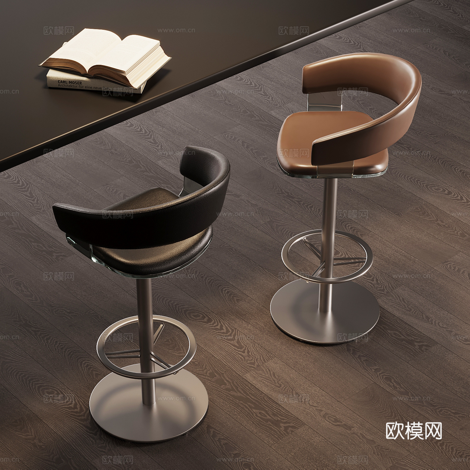 现代吧椅su模型