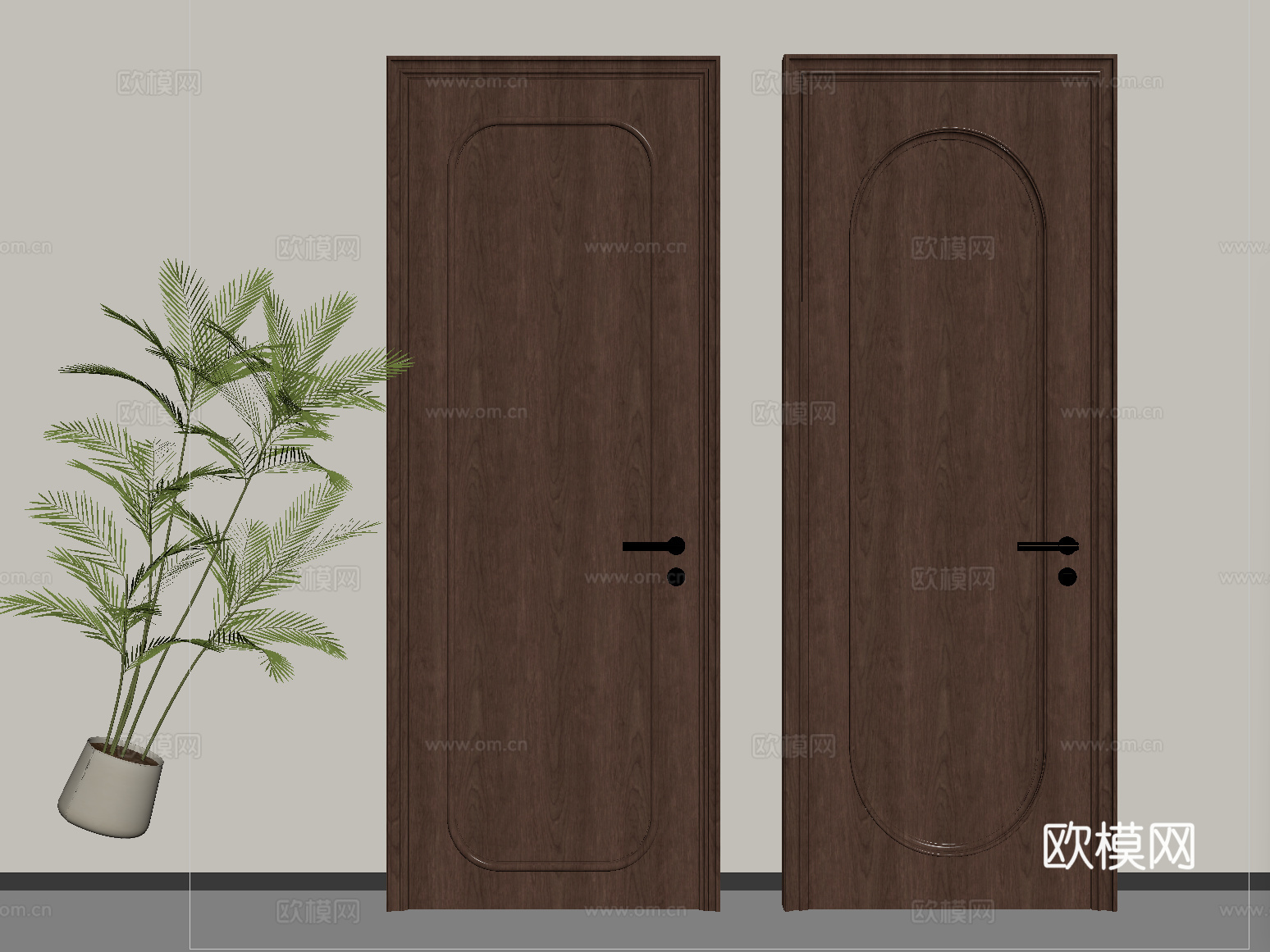 中古单开门 木门 木单开门 卧室门su模型