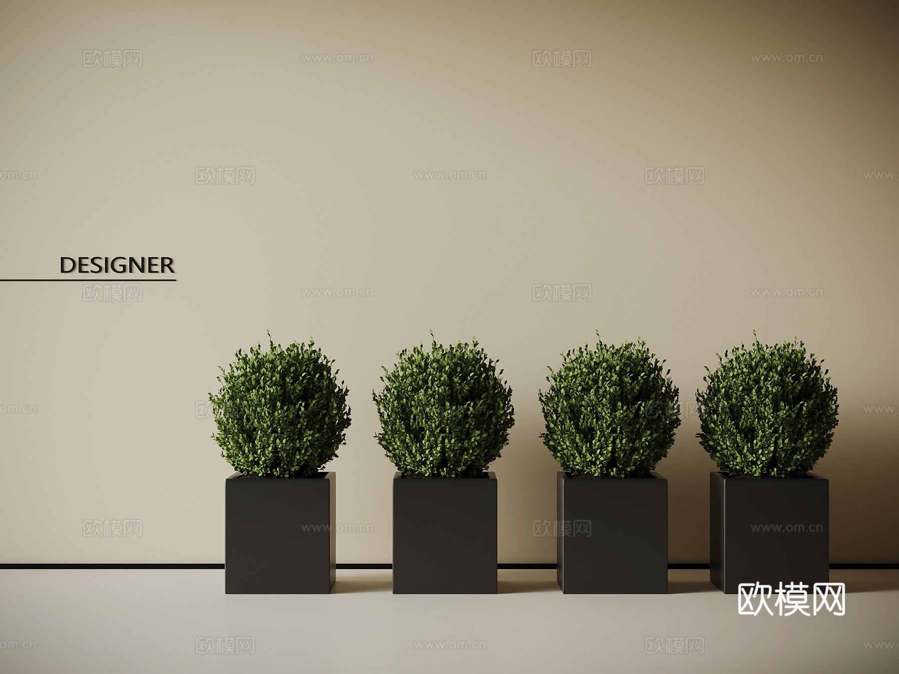 现代绿植 盆栽 植物su模型